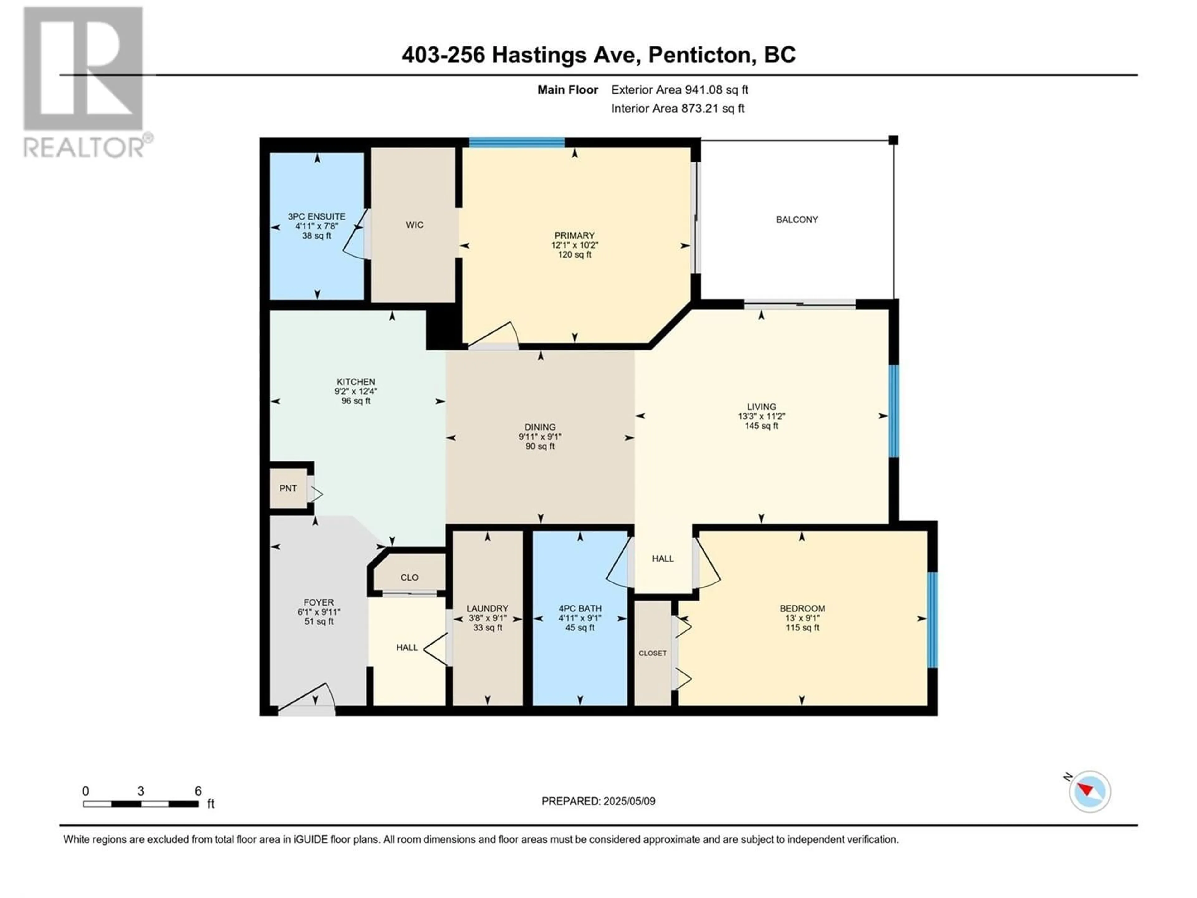 Floor plan for 403 - 256 HASTINGS AVENUE, Penticton British Columbia V2A2V6
