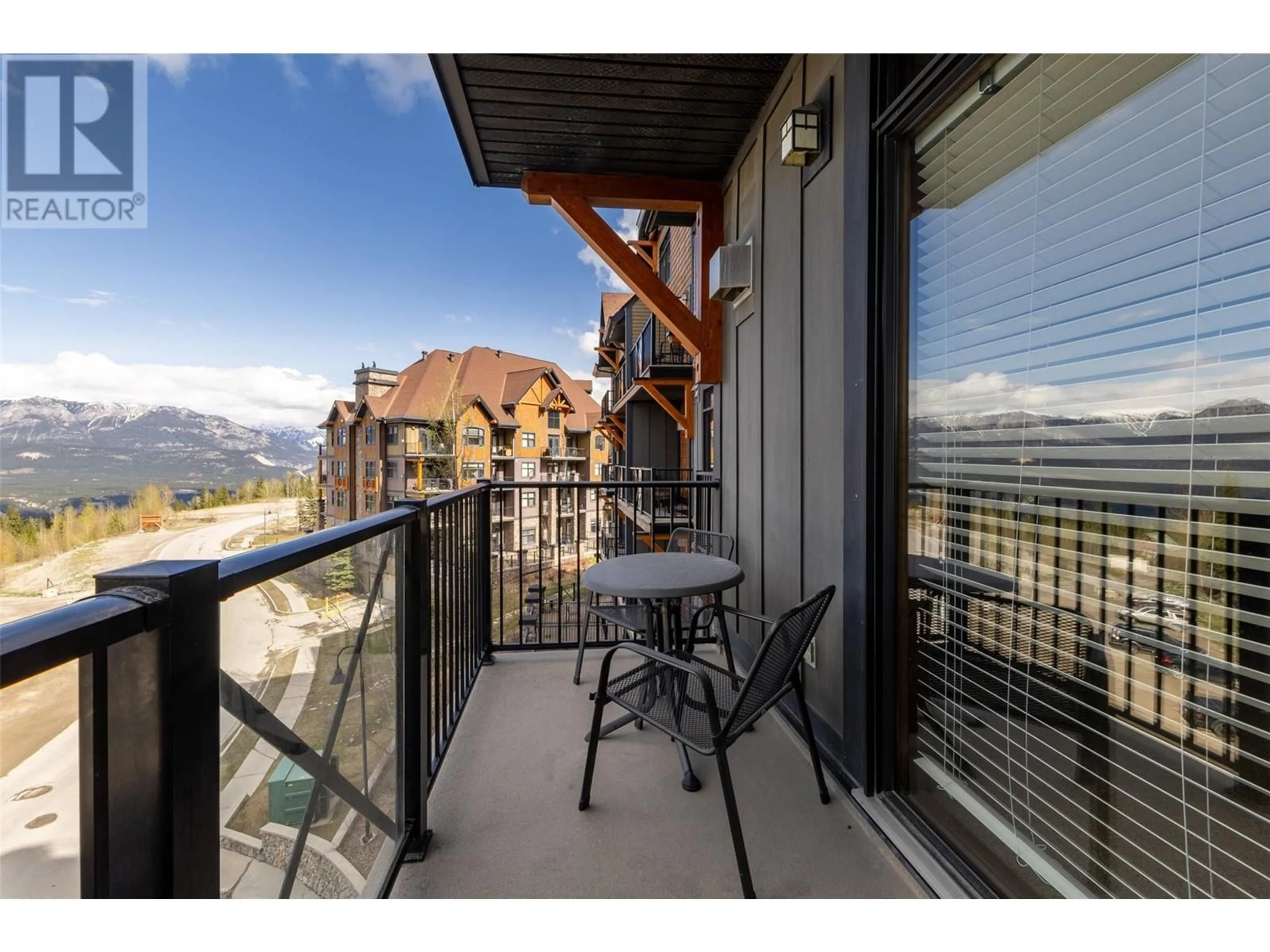Balcony in the apartment, mountain view for 311 - 1549 KICKING HORSE TRAIL, Golden British Columbia V0A1H1
