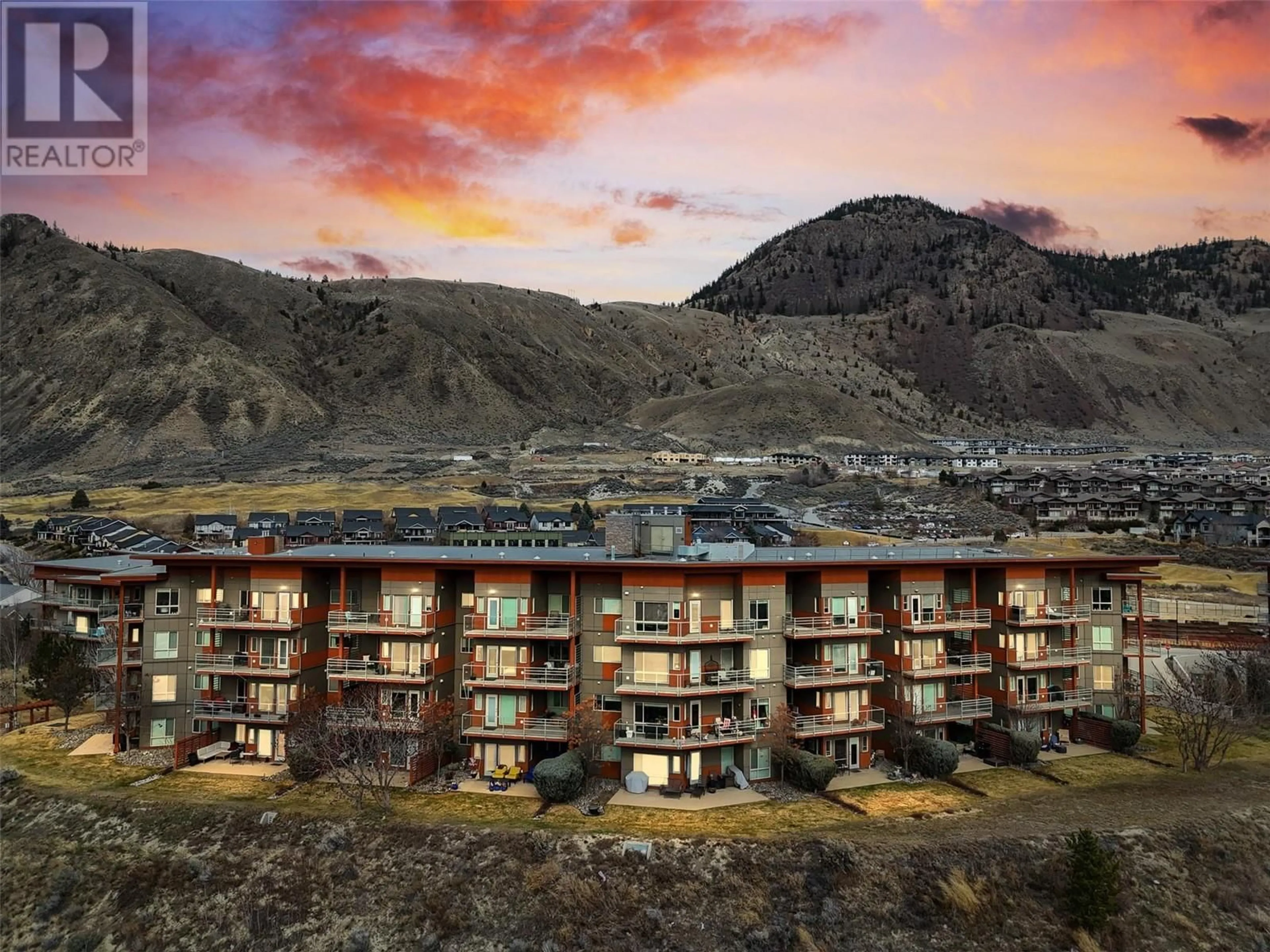 A pic from outside/outdoor area/front of a property/back of a property/a pic from drone, mountain view for 2307 - 1030 TALASA WAY, Kamloops British Columbia V2H0C3