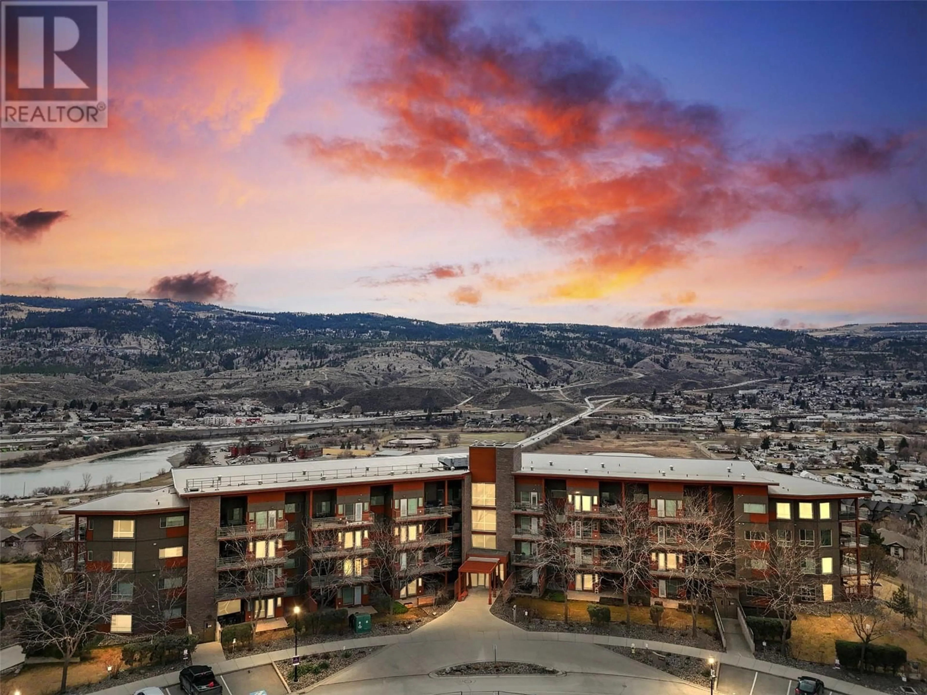 A pic from outside/outdoor area/front of a property/back of a property/a pic from drone, mountain view for 2307 - 1030 TALASA WAY, Kamloops British Columbia V2H0C3
