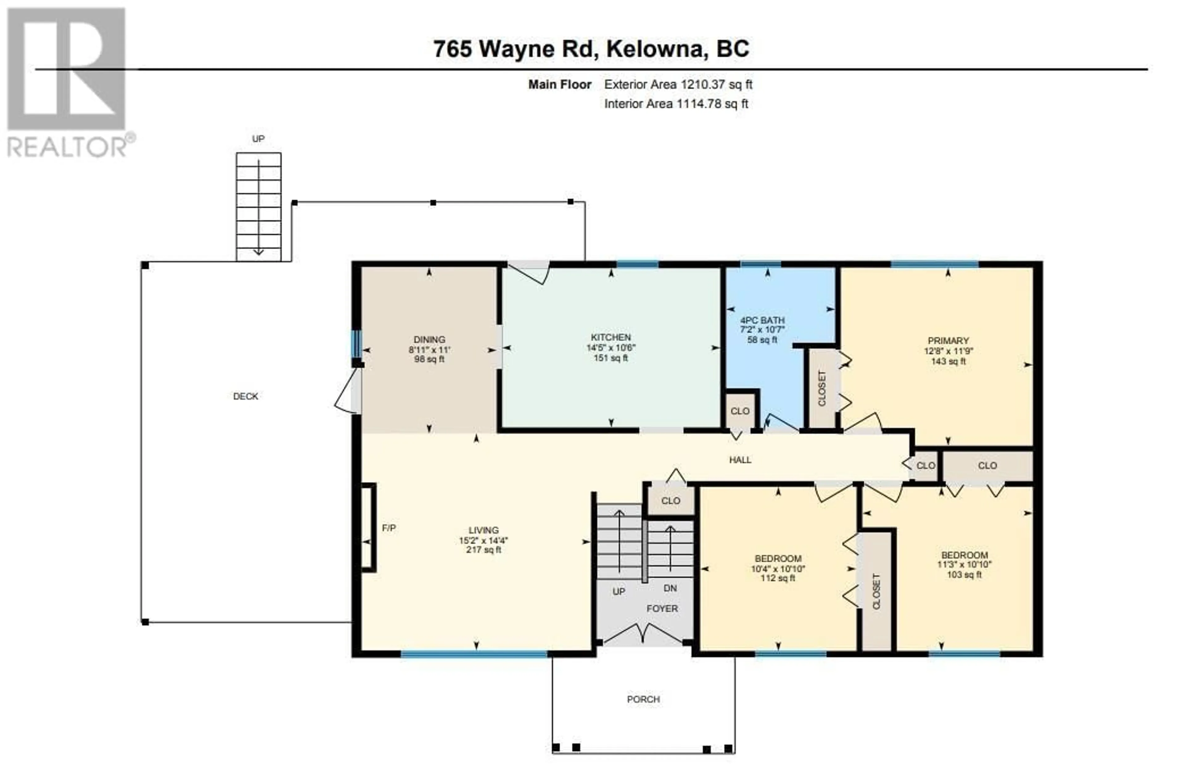 Floor plan for 765 WAYNE ROAD, Kelowna British Columbia V1X4L9