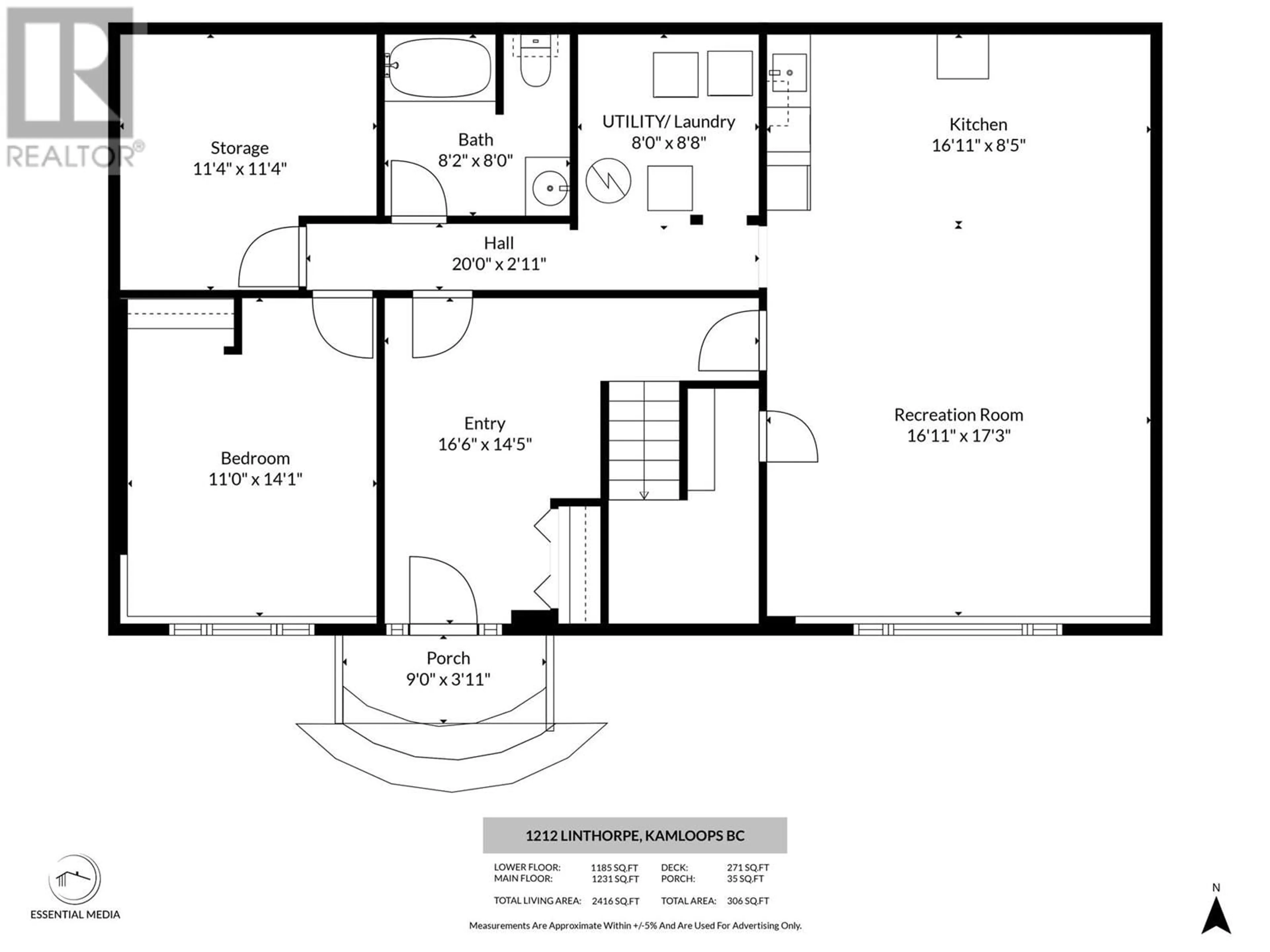 Floor plan for 1212 LINTHORPE ROAD, Kamloops British Columbia V2B7S6