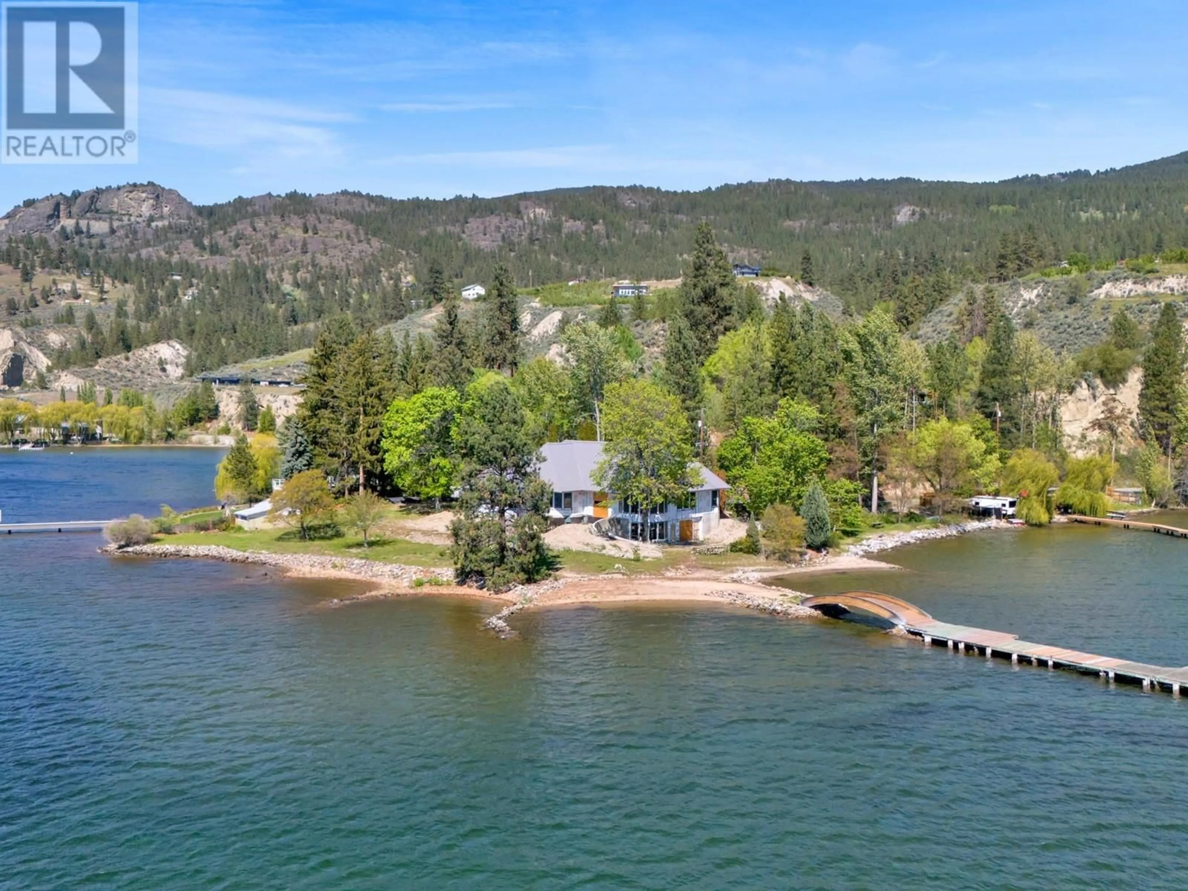 A pic from outside/outdoor area/front of a property/back of a property/a pic from drone, water/lake/river/ocean view for 4575 MILL ROAD, Naramata British Columbia V0H1N0