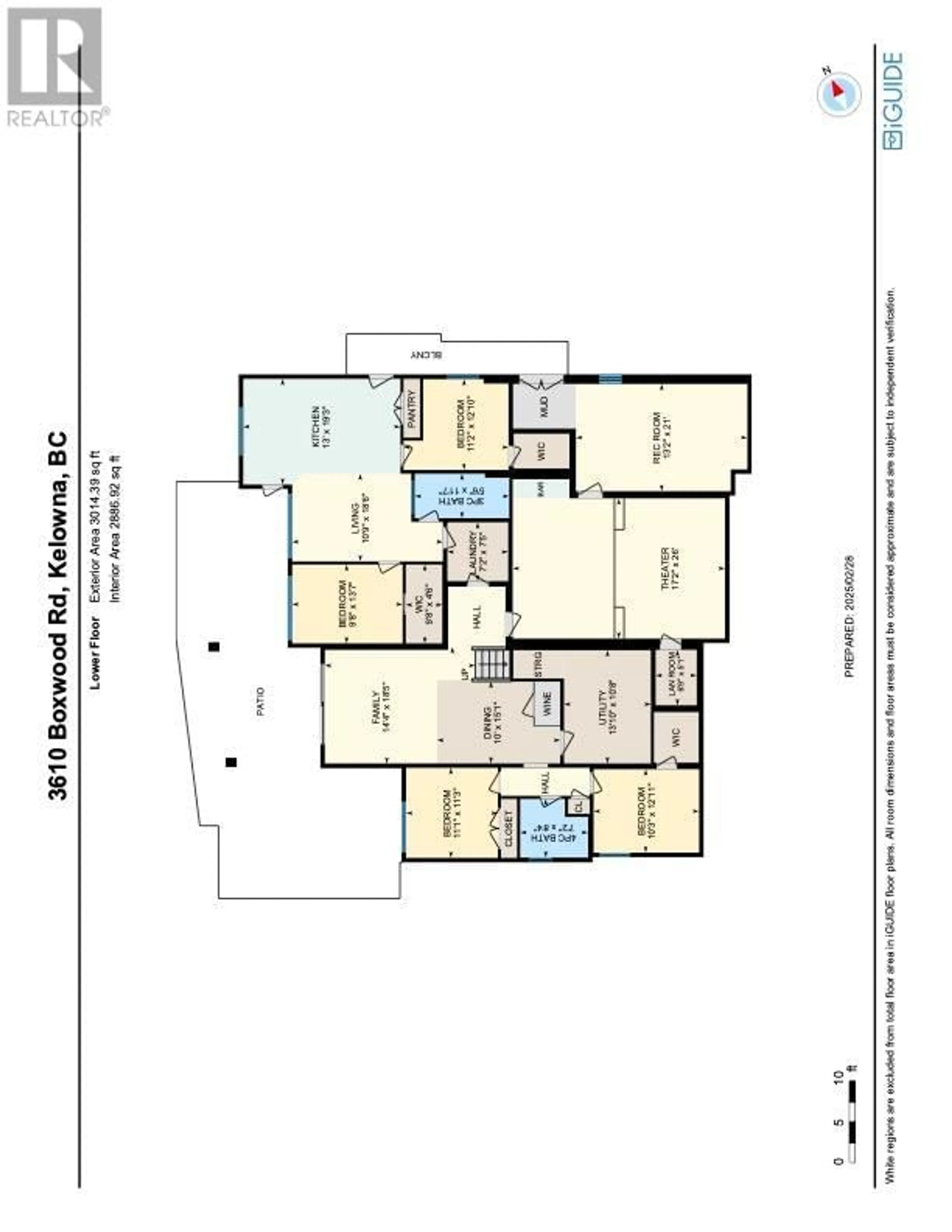 Floor plan for 3610 BOXWOOD ROAD, Kelowna British Columbia V1V3G2