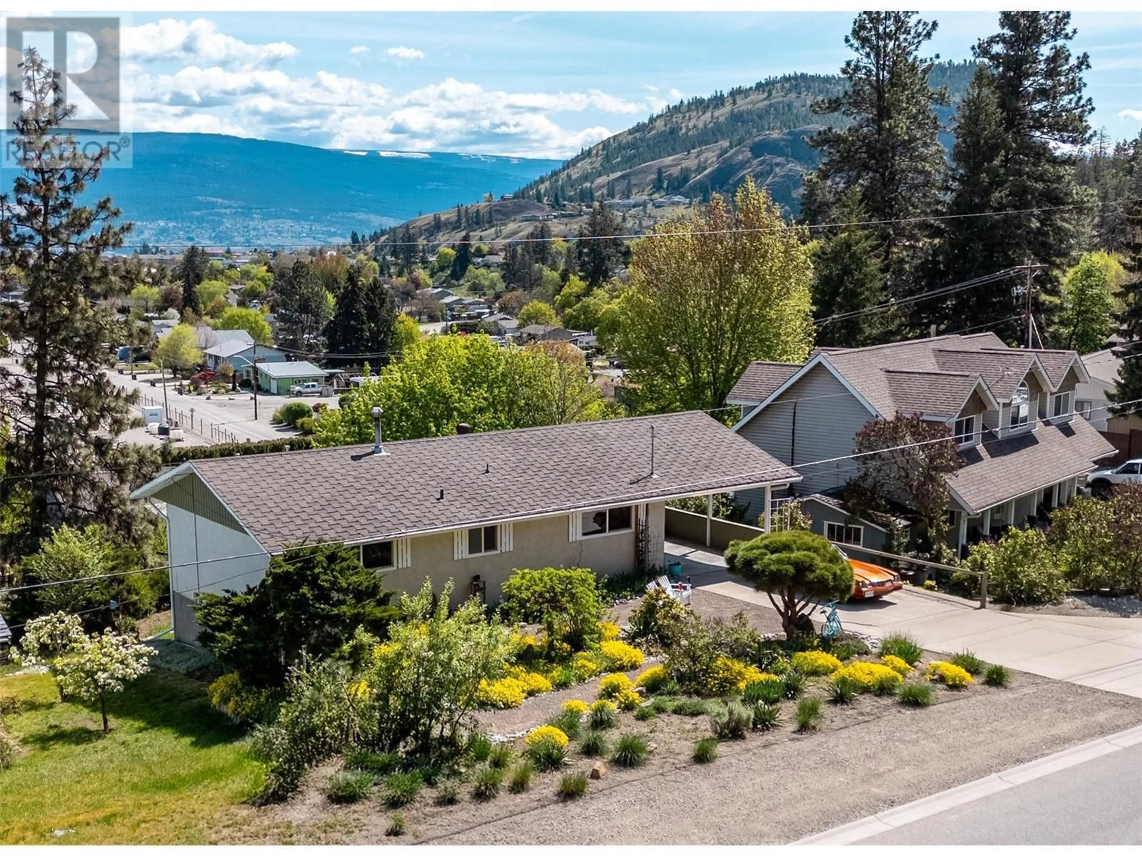 A pic from outside/outdoor area/front of a property/back of a property/a pic from drone, mountain view for 14205 CARTWRIGHT AVENUE, Summerland British Columbia V0H1Z8