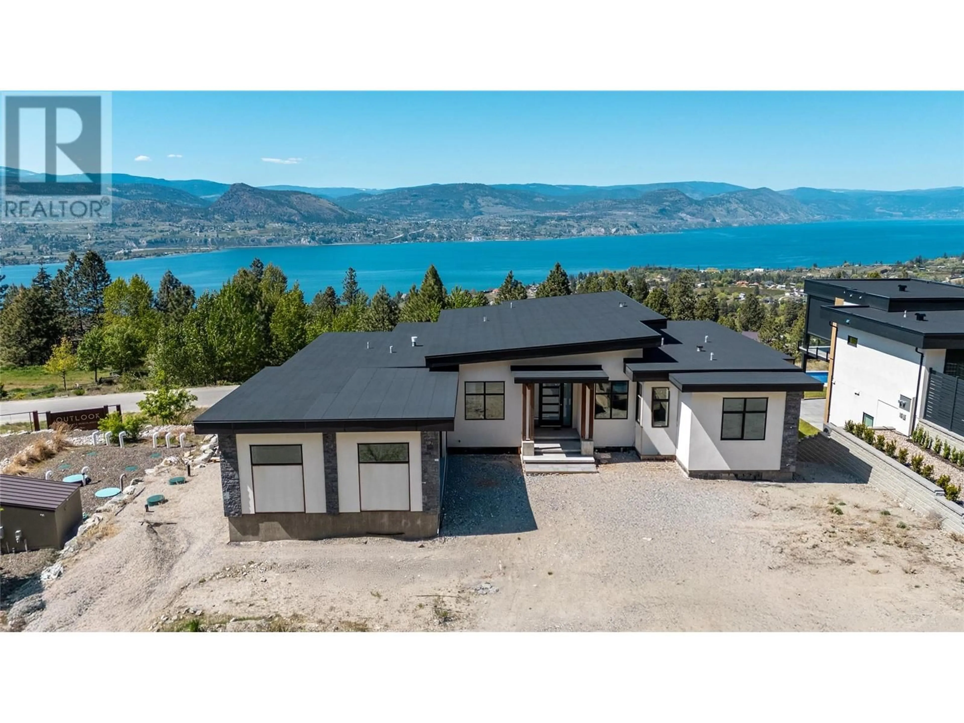 A pic from outside/outdoor area/front of a property/back of a property/a pic from drone, water/lake/river/ocean view for 2835 OUTLOOK WAY, Naramata British Columbia V0H1N1