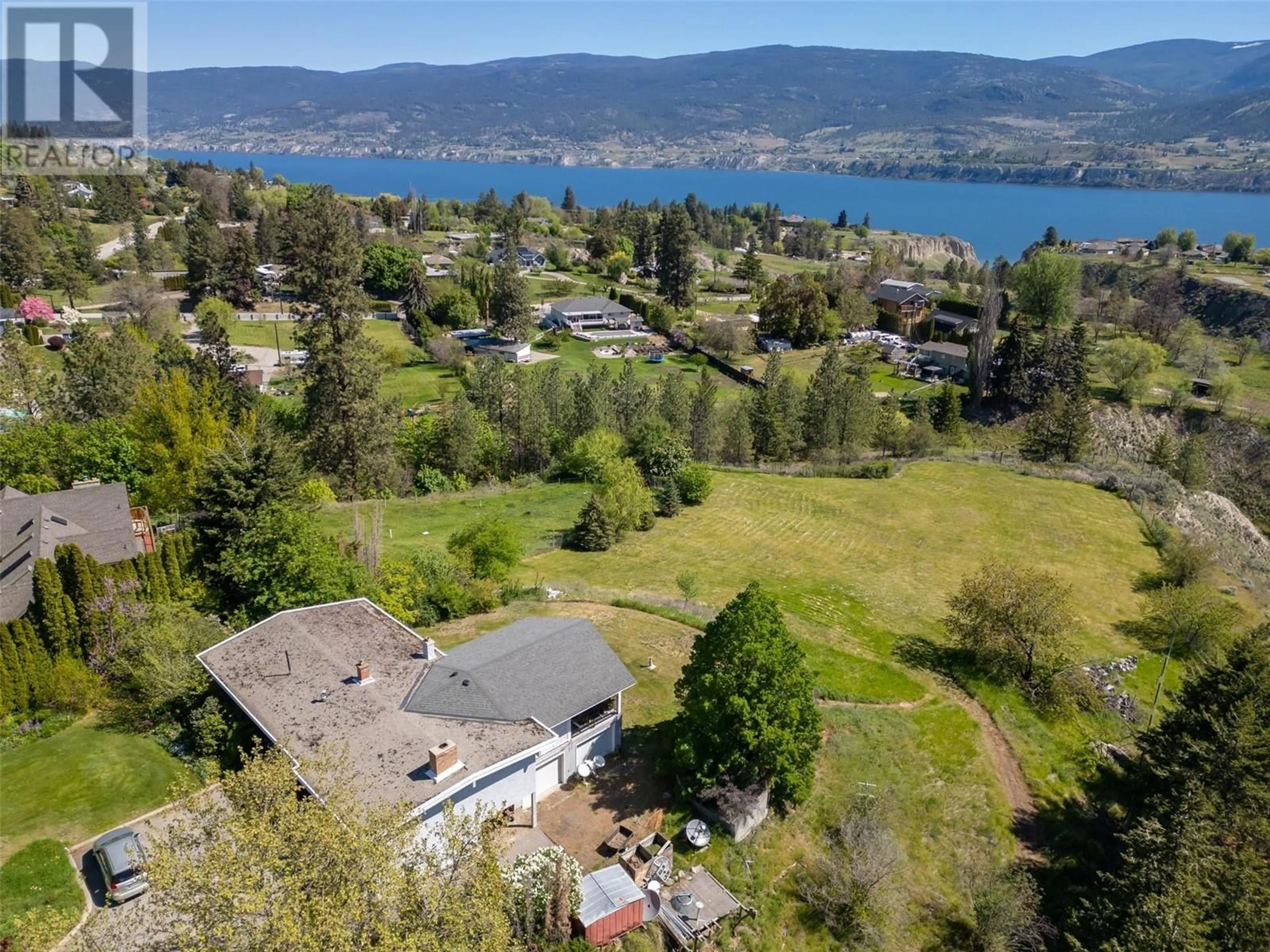 A pic from outside/outdoor area/front of a property/back of a property/a pic from drone, water/lake/river/ocean view for 2017 WEST BENCH DRIVE, Penticton British Columbia V2A7K8