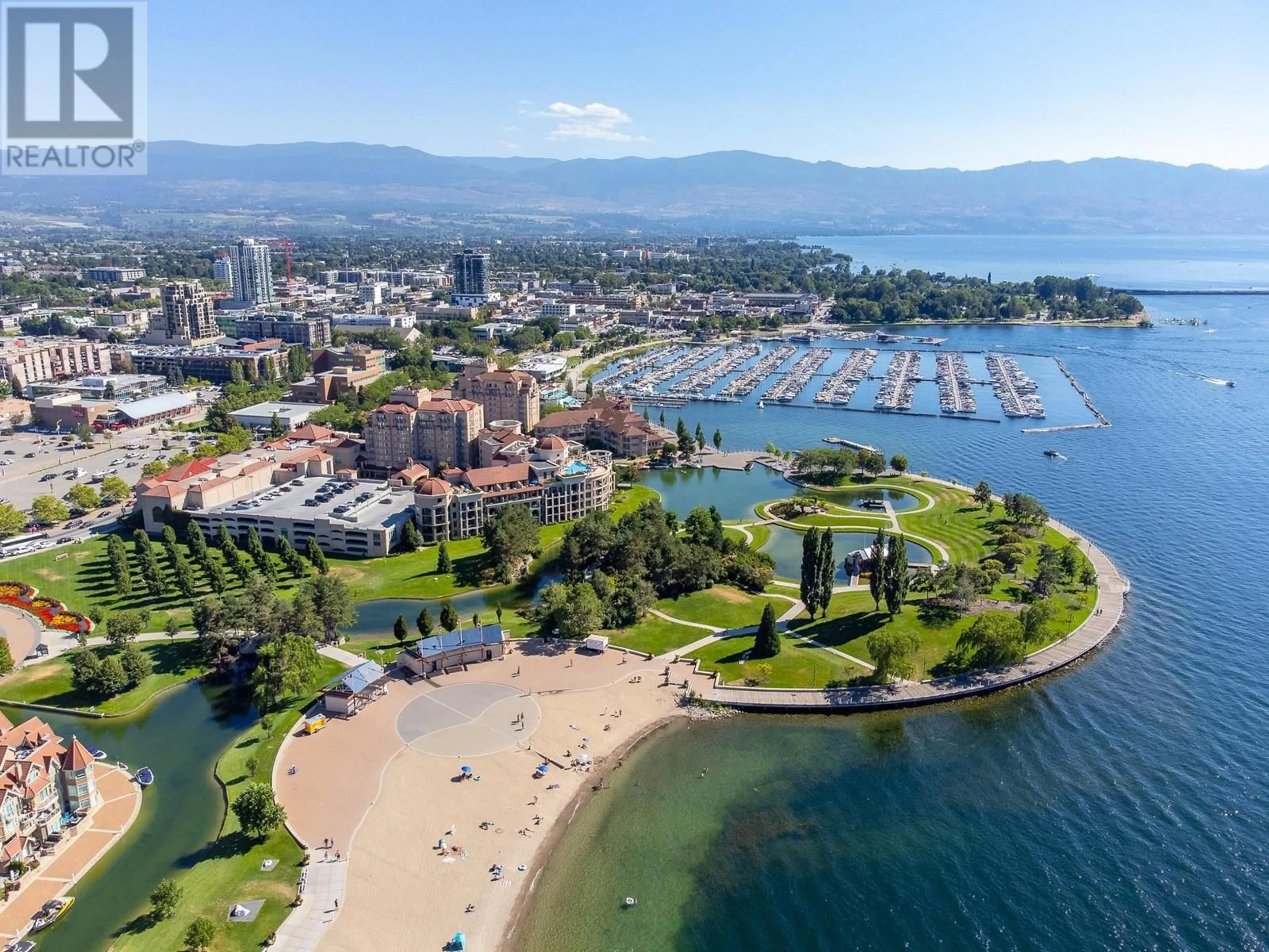 A pic from outside/outdoor area/front of a property/back of a property/a pic from drone, water/lake/river/ocean view for 1007 - 1232 ELLIS STREET, Kelowna British Columbia V1Y1Z4
