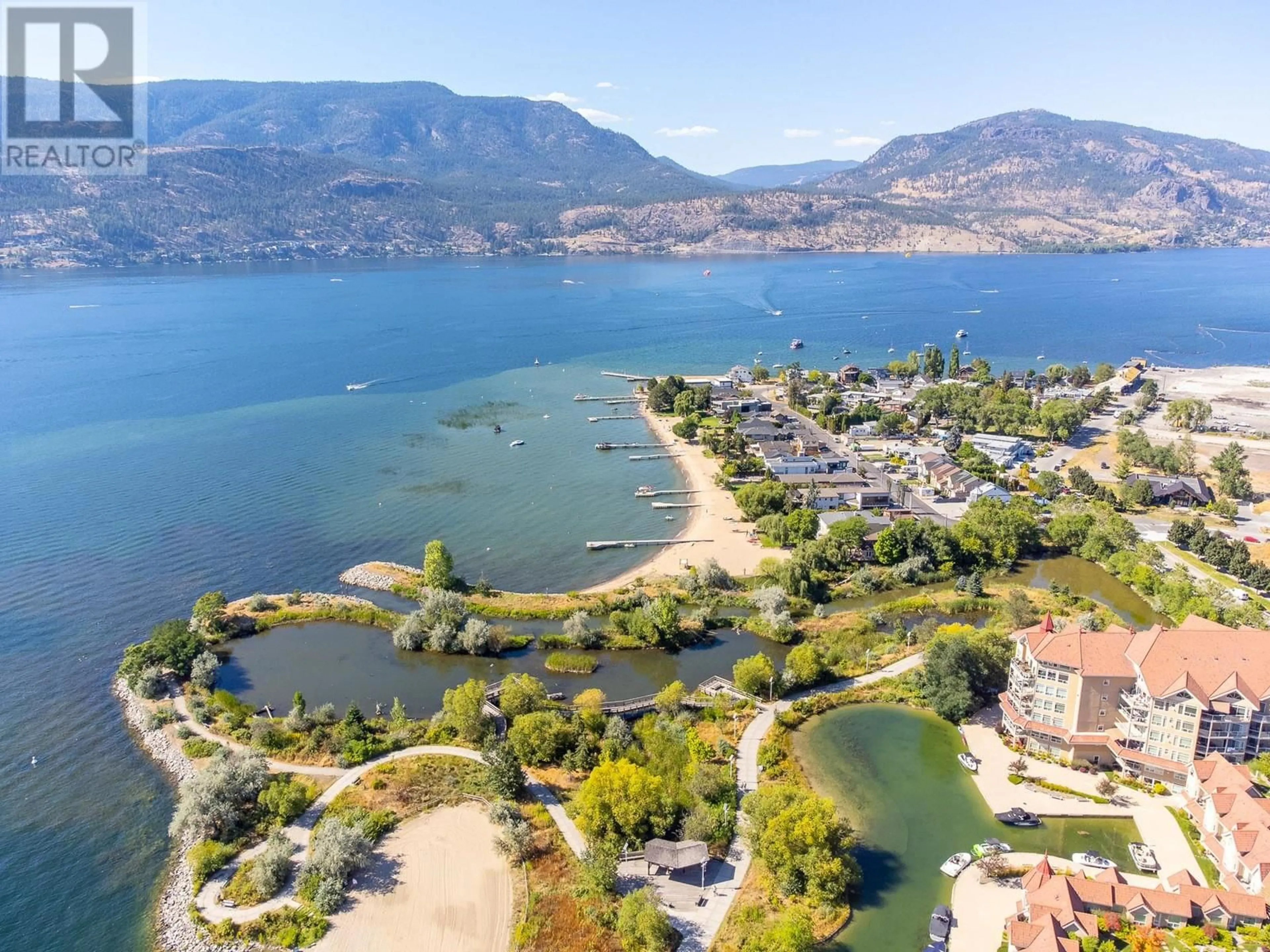 A pic from outside/outdoor area/front of a property/back of a property/a pic from drone, water/lake/river/ocean view for 1007 - 1232 ELLIS STREET, Kelowna British Columbia V1Y1Z4