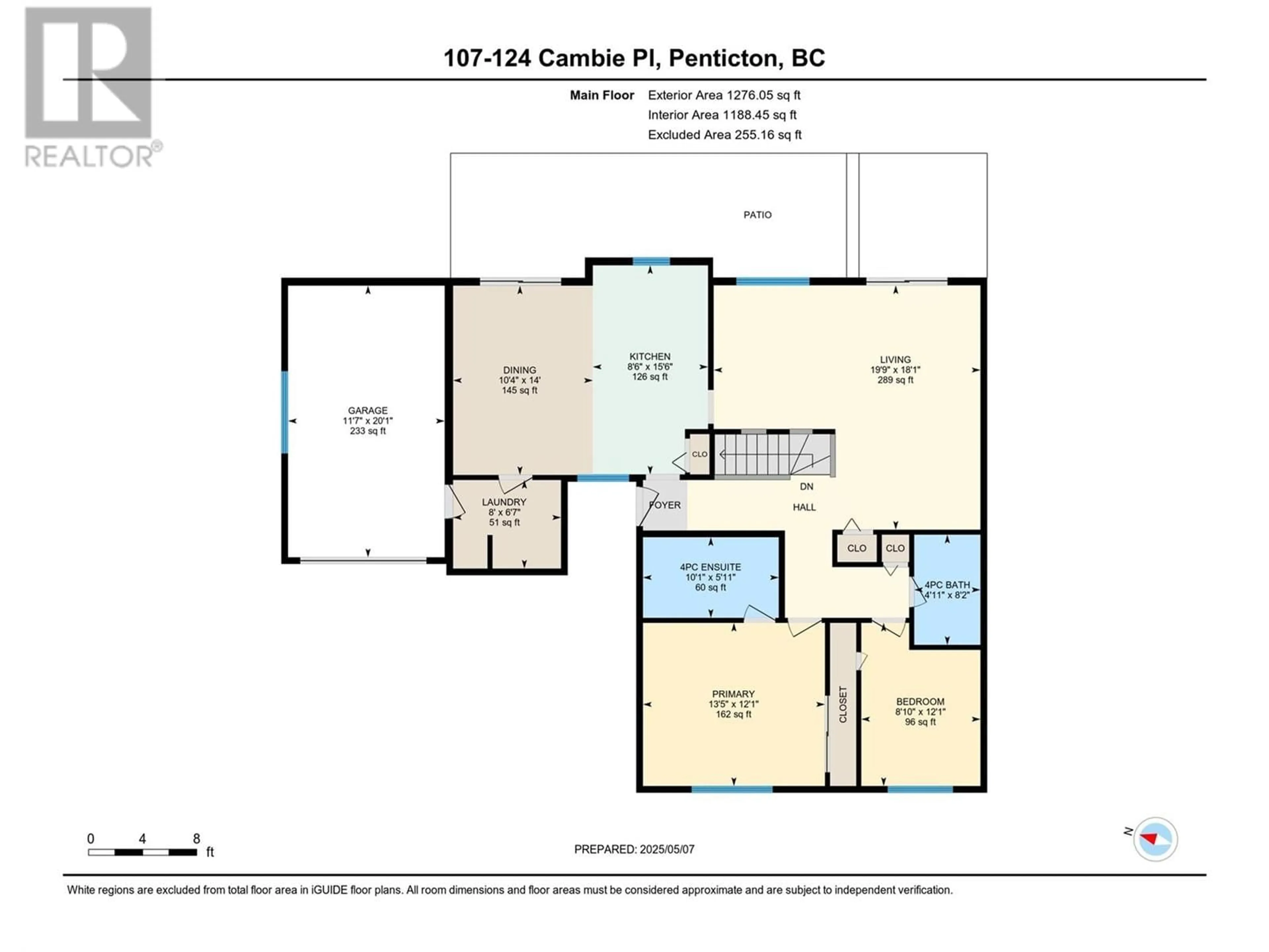 Floor plan for 107 - 124 CAMBIE PLACE, Penticton British Columbia V2A1C4