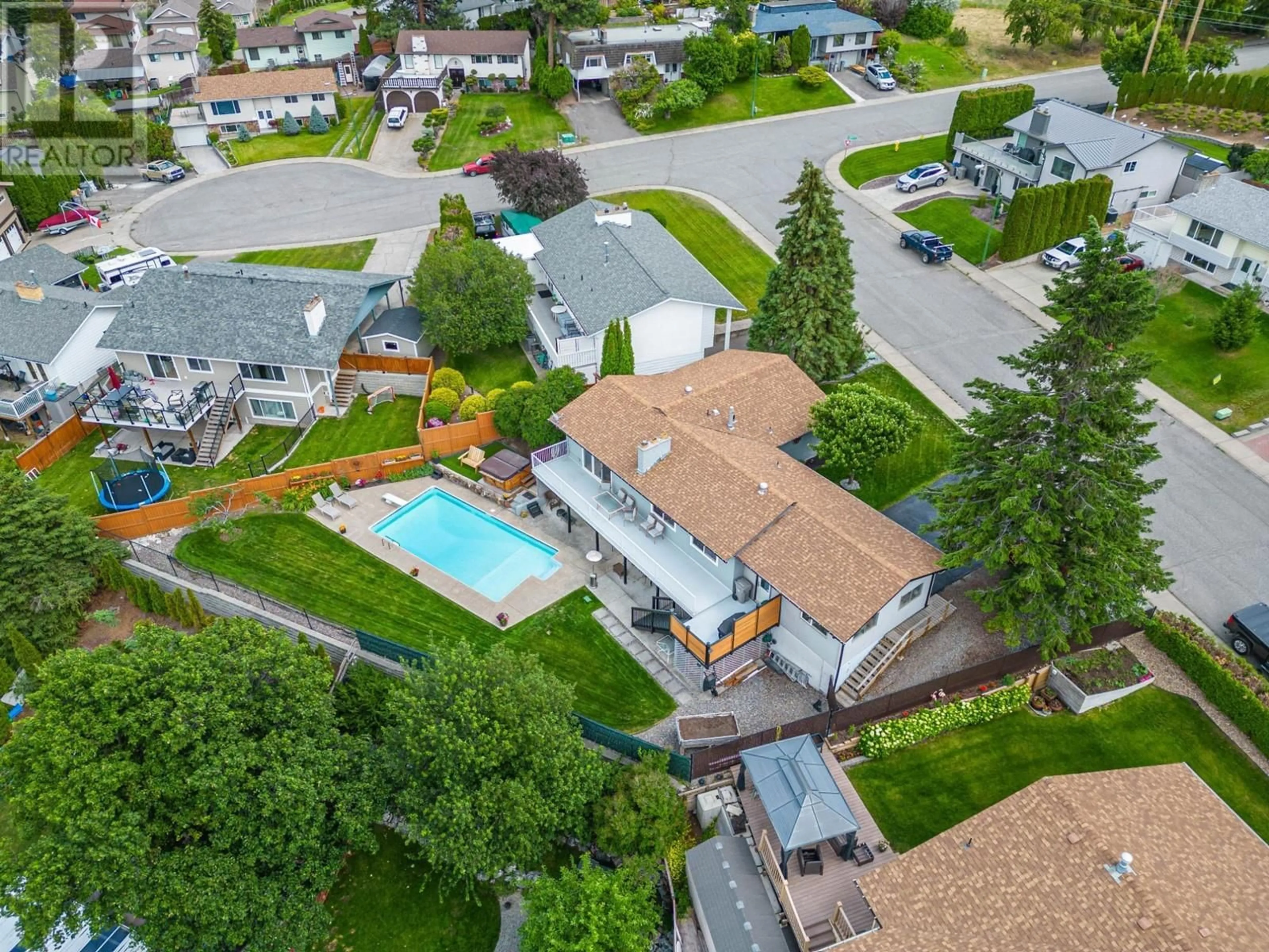 A pic from outside/outdoor area/front of a property/back of a property/a pic from drone, mountain view for 776 SPRINGRIDGE PLACE, Kamloops British Columbia V2E1C9