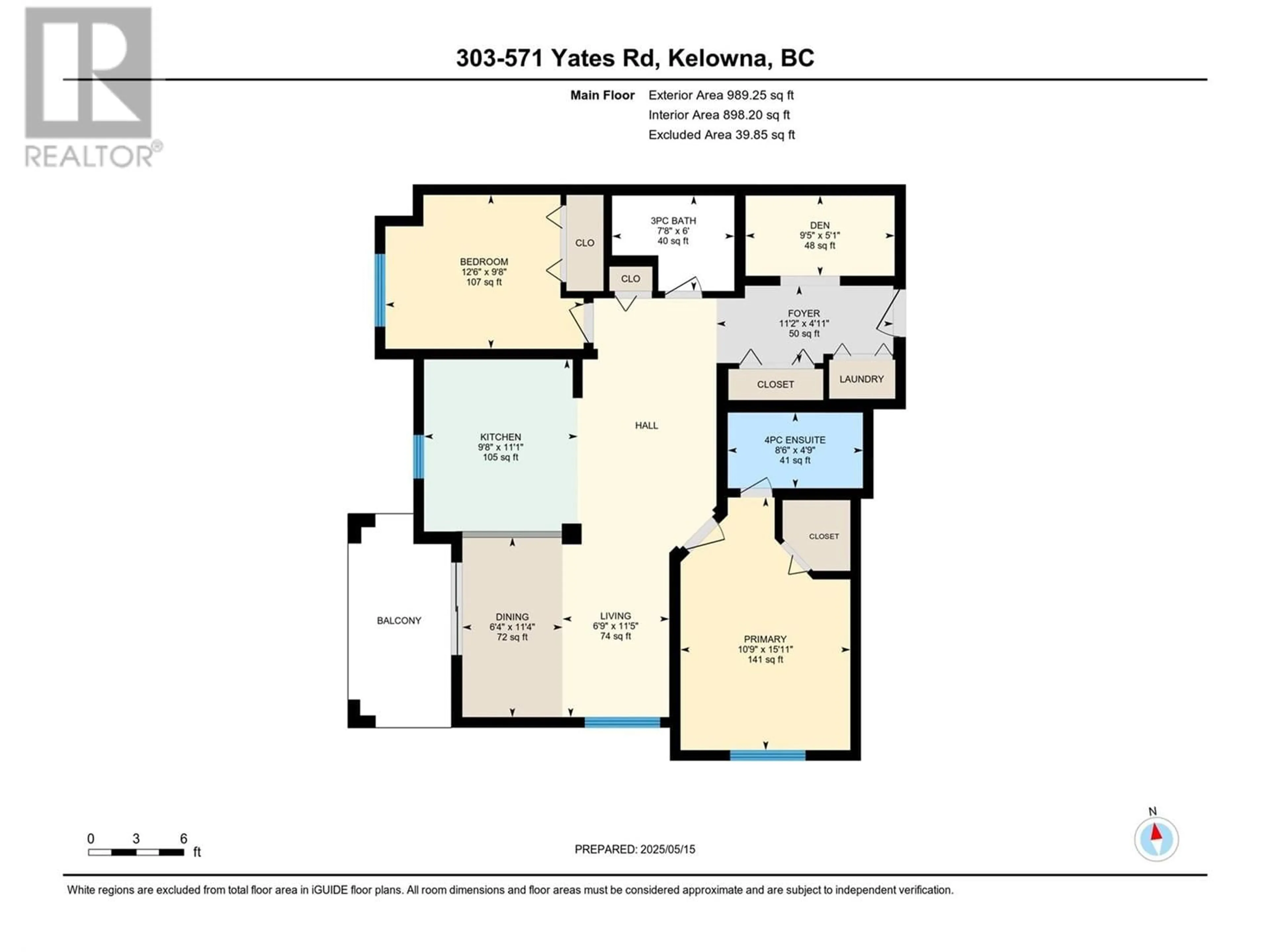 Floor plan for 303 - 571 YATES ROAD, Kelowna British Columbia V1V2V5