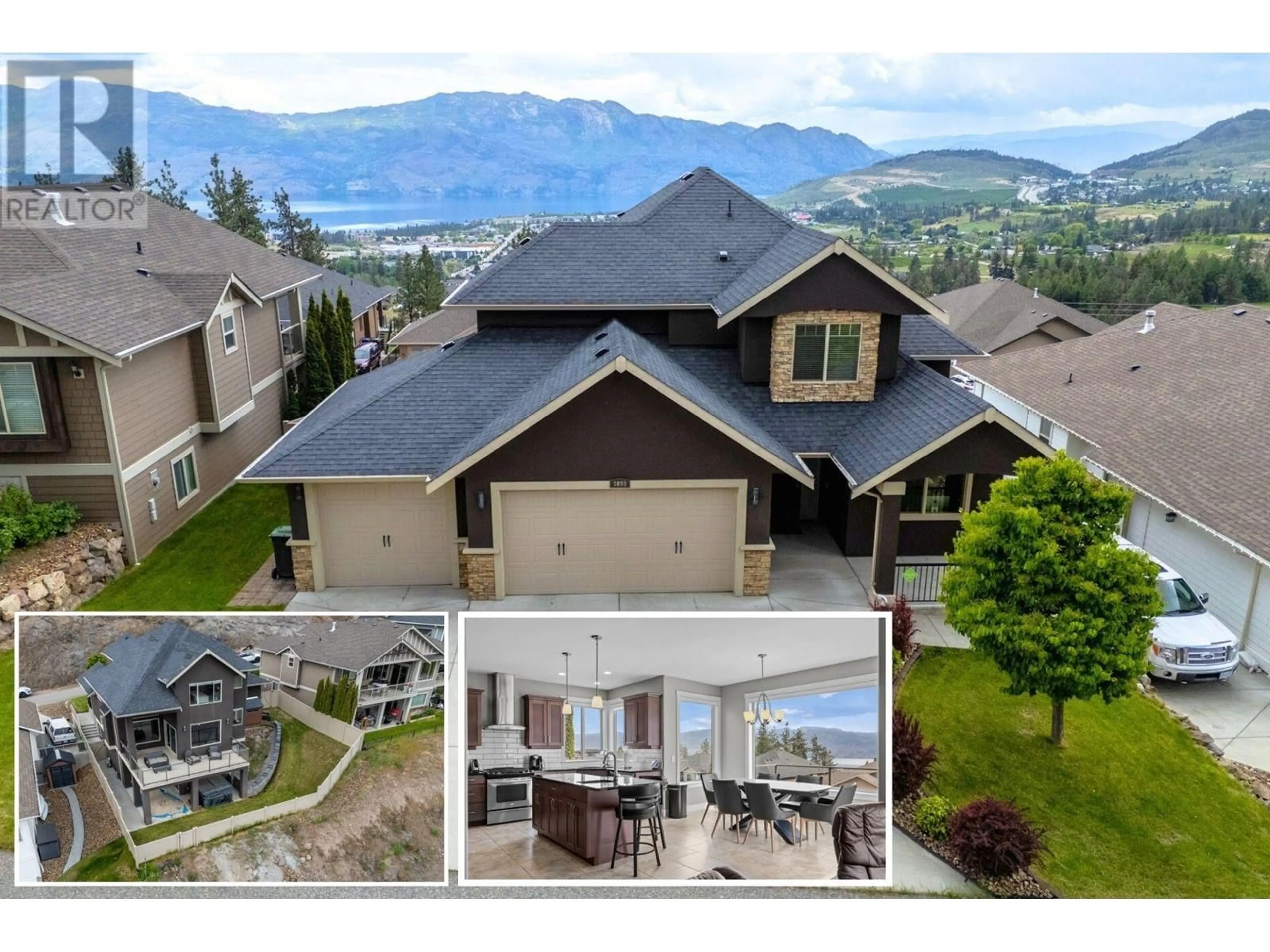A pic from outside/outdoor area/front of a property/back of a property/a pic from drone, mountain view for 3095 SAGEVIEW ROAD, West Kelowna British Columbia V4T3H2