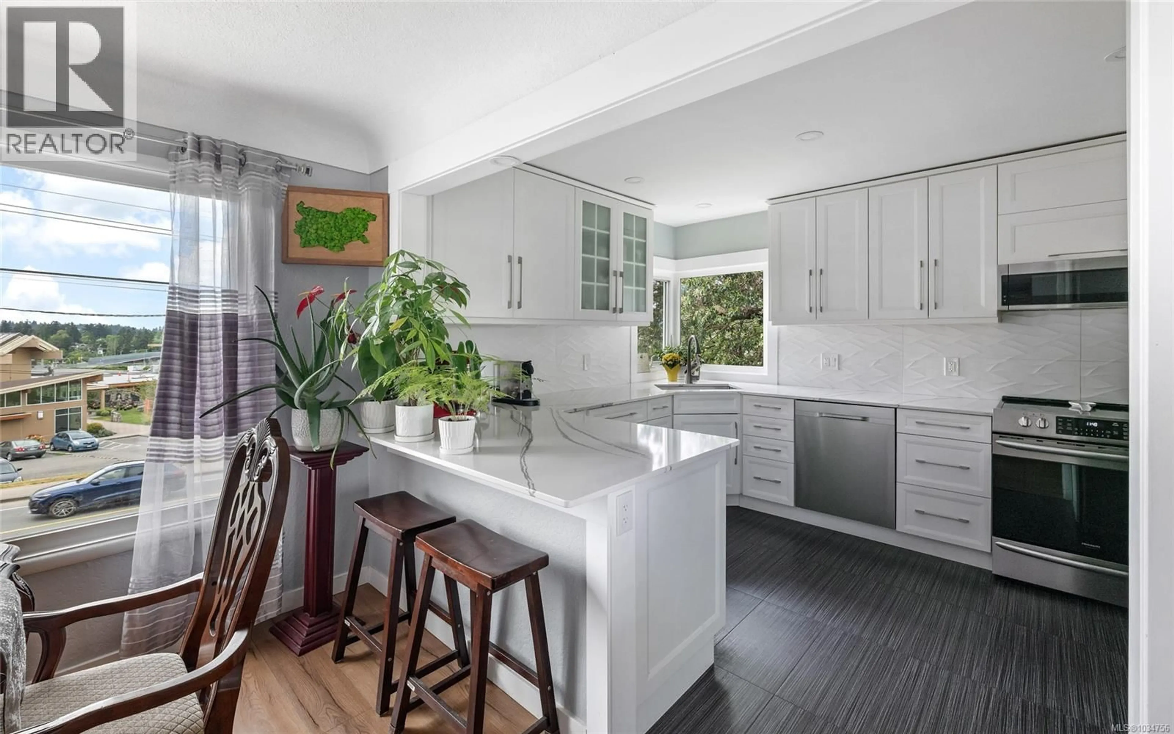 Contemporary kitchen, ceramic/tile floor for 730 BURNSIDE ROAD WEST, Saanich British Columbia V8Z1N1