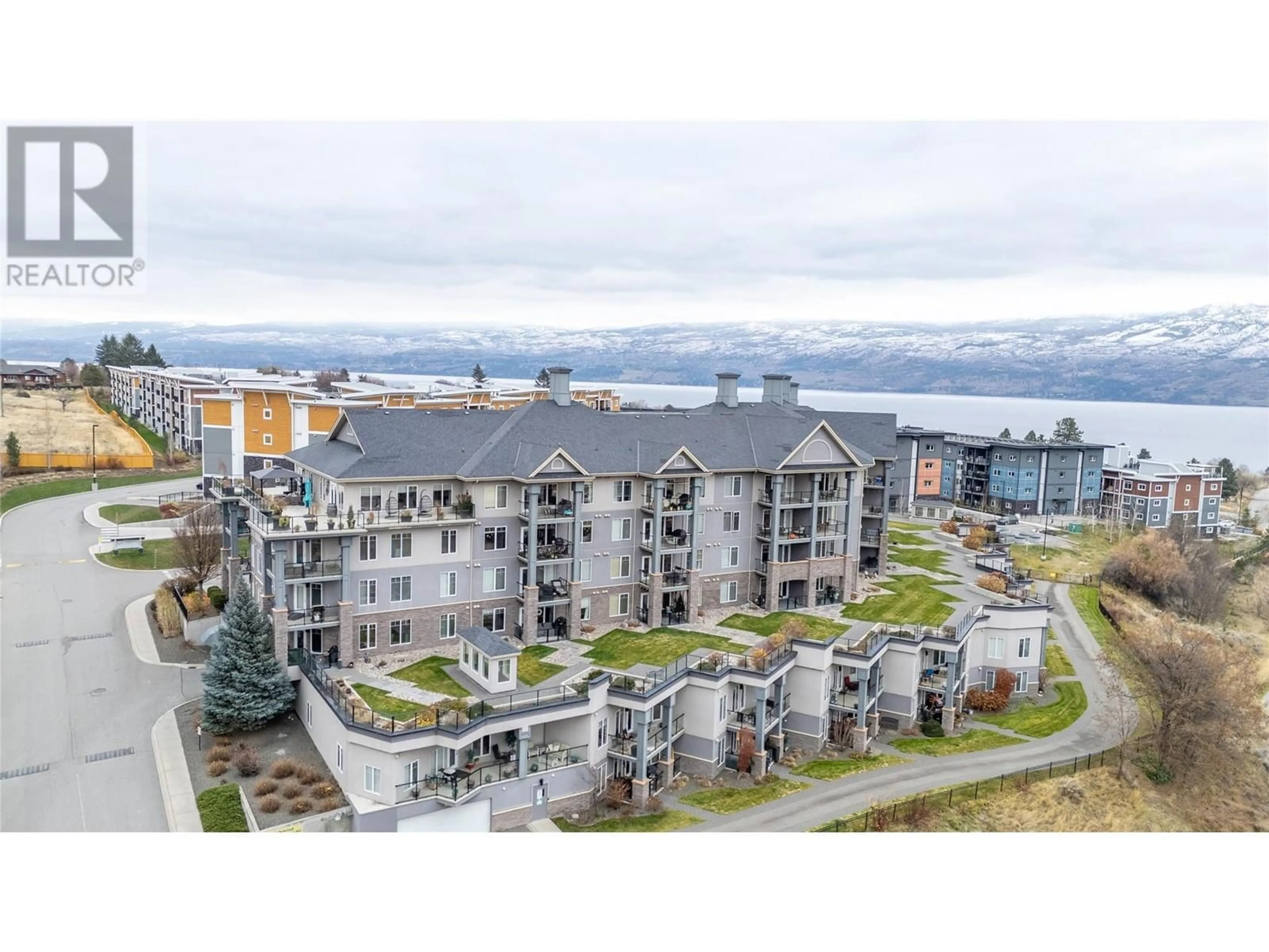 A pic from outside/outdoor area/front of a property/back of a property/a pic from drone, mountain view for 513 - 3645 CARRINGTON ROAD, West Kelowna British Columbia V4T2C2