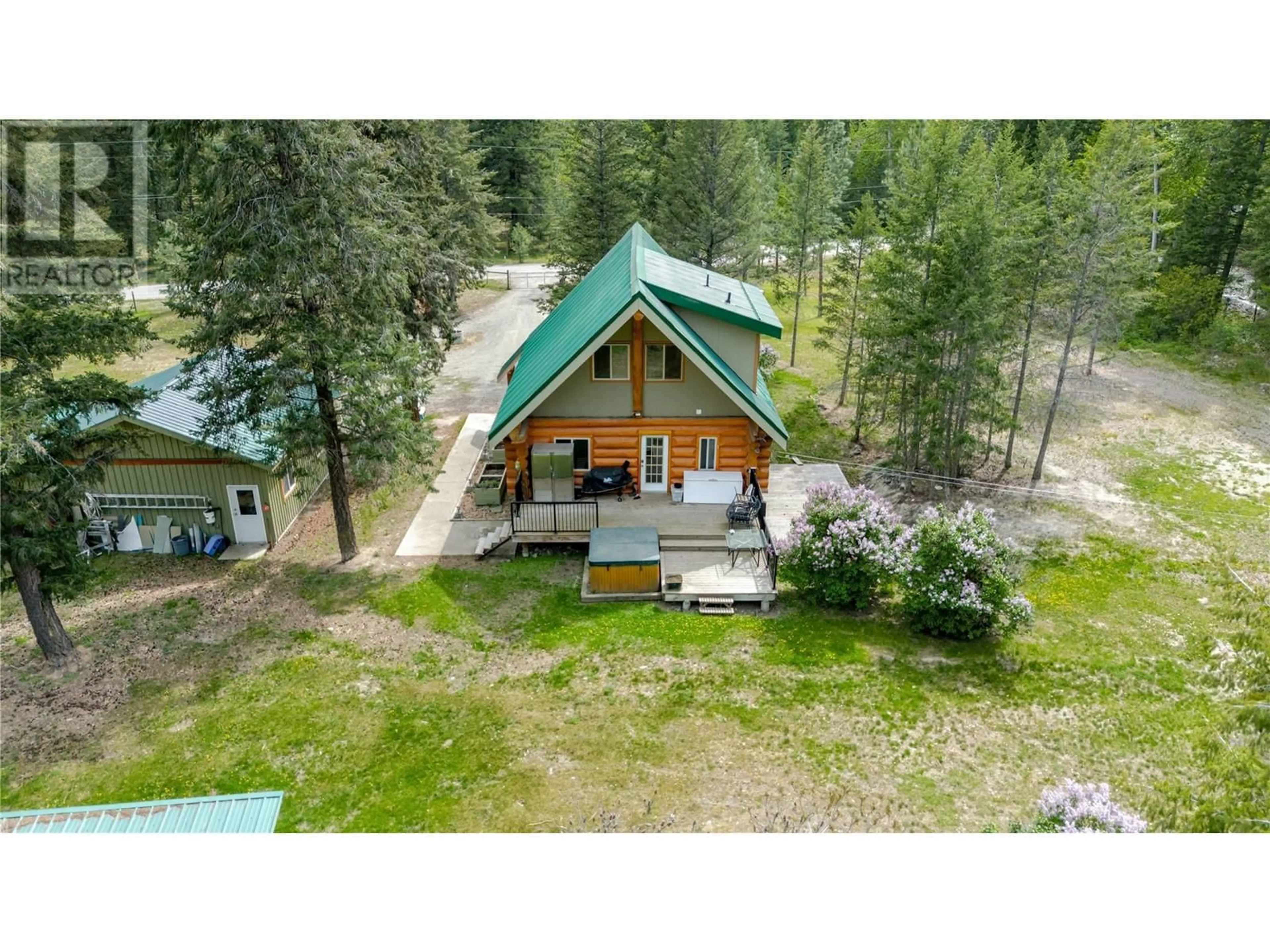 A pic from outside/outdoor area/front of a property/back of a property/a pic from drone, mountain view for 753 LEONIE CREEK ROAD, Barriere British Columbia V0E1E0