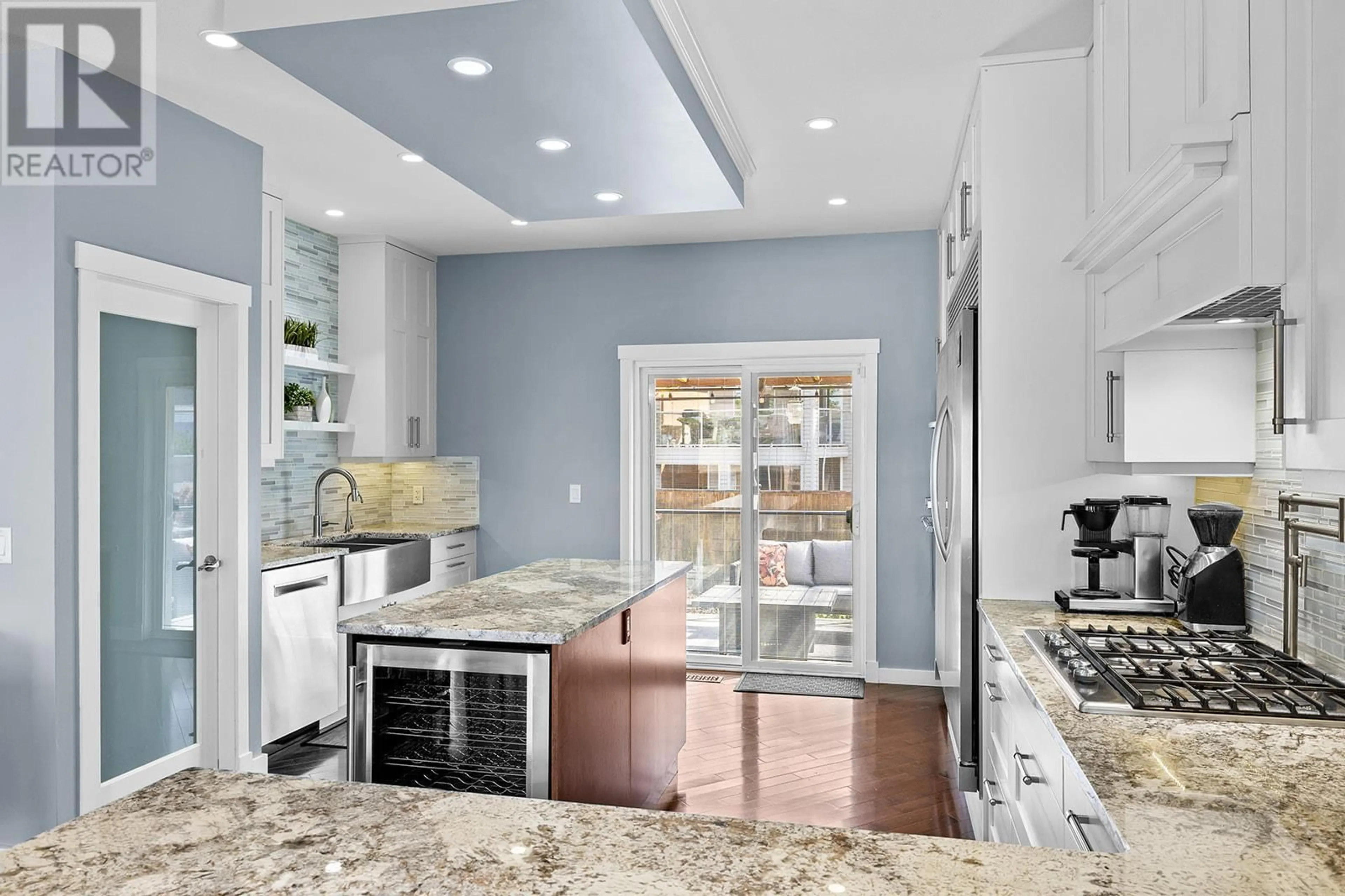 Contemporary kitchen, ceramic/tile floor for 619 LEFEVERE AVENUE, Kelowna British Columbia V1W5G7