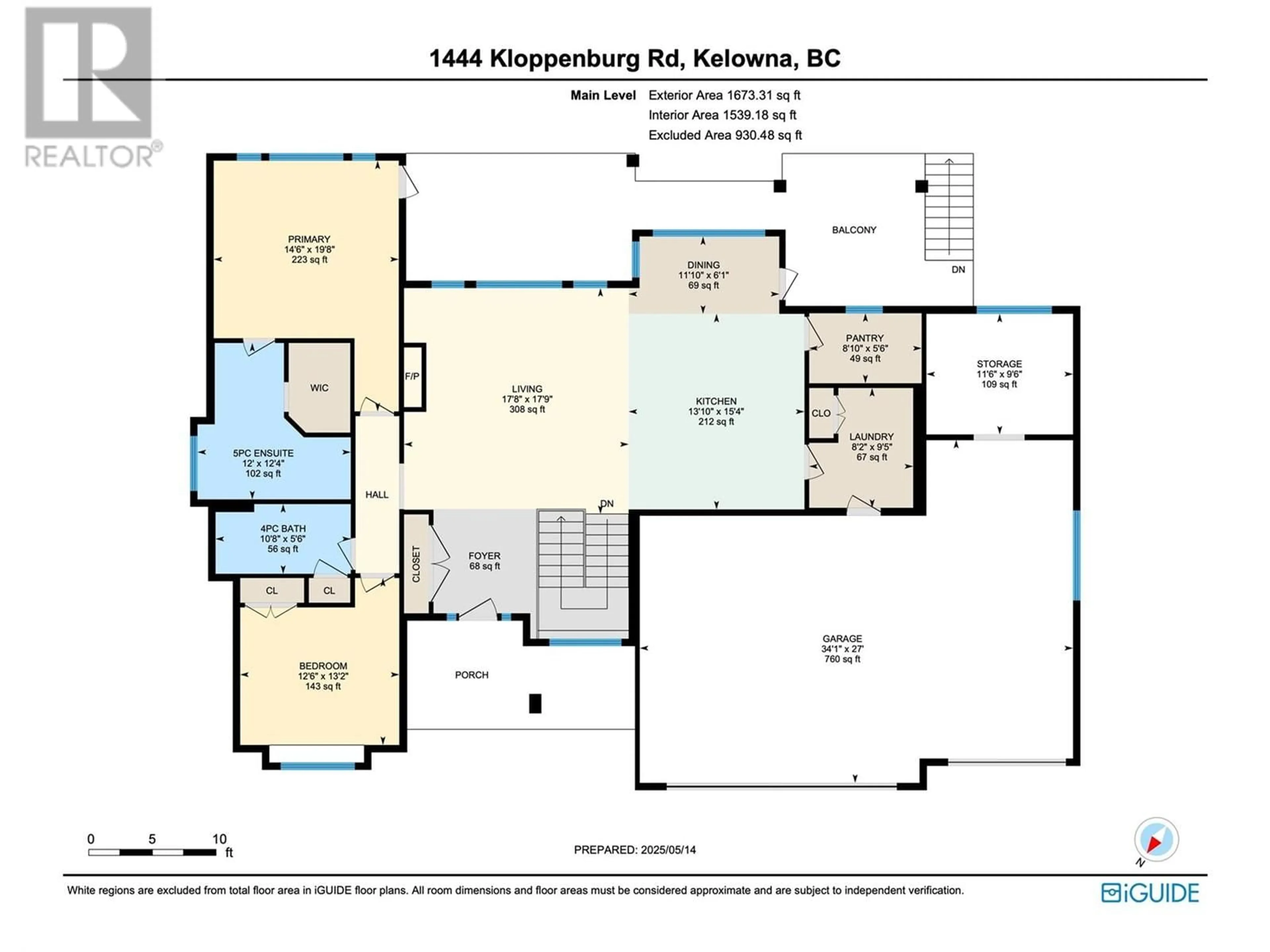 Floor plan for 1444 KLOPPENBURG ROAD, Kelowna British Columbia V1P1N5