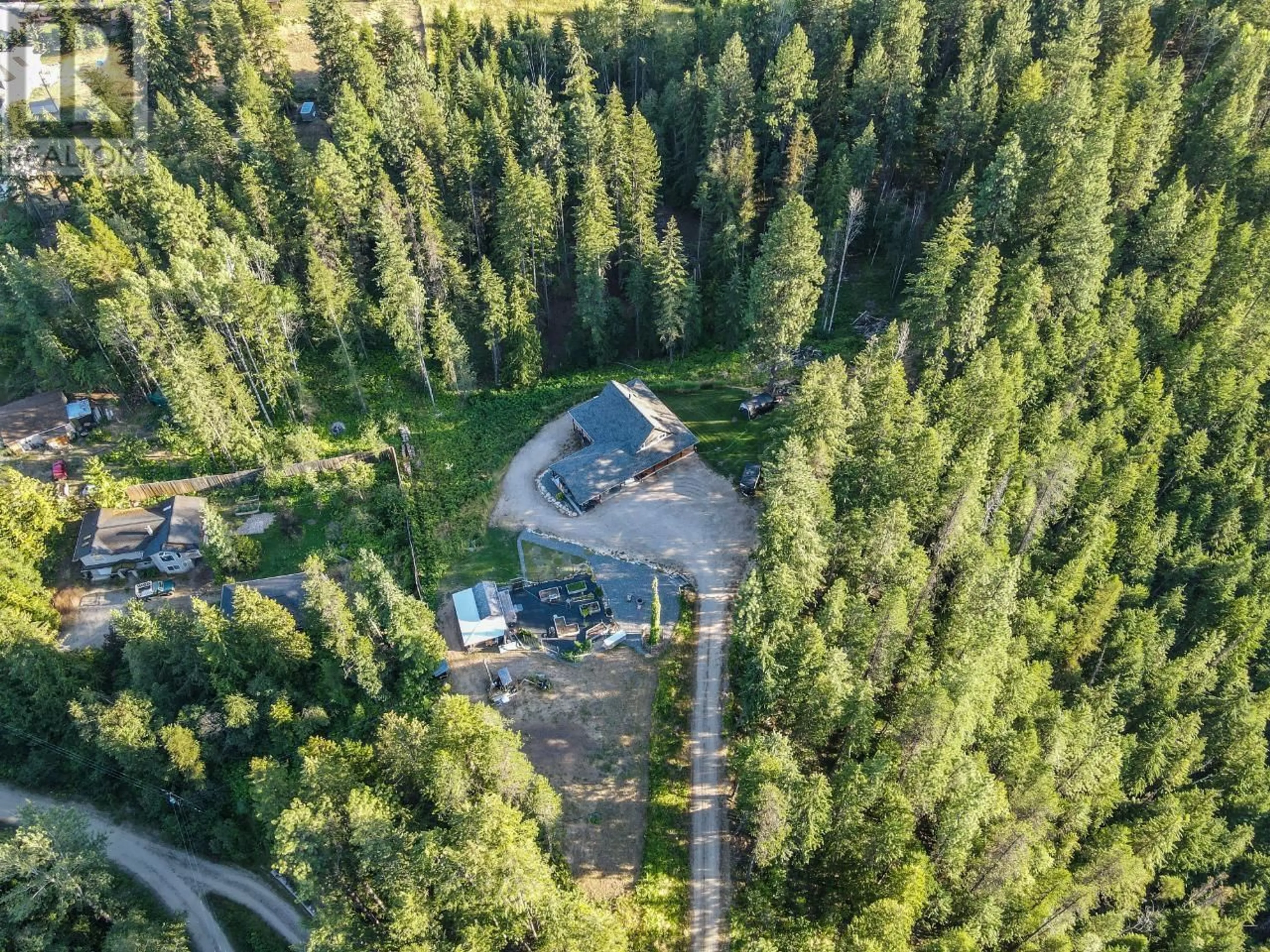 A pic from outside/outdoor area/front of a property/back of a property/a pic from drone, forest/trees view for 4351 POPLAR RIDGE ROAD, Krestova British Columbia V0G1H1