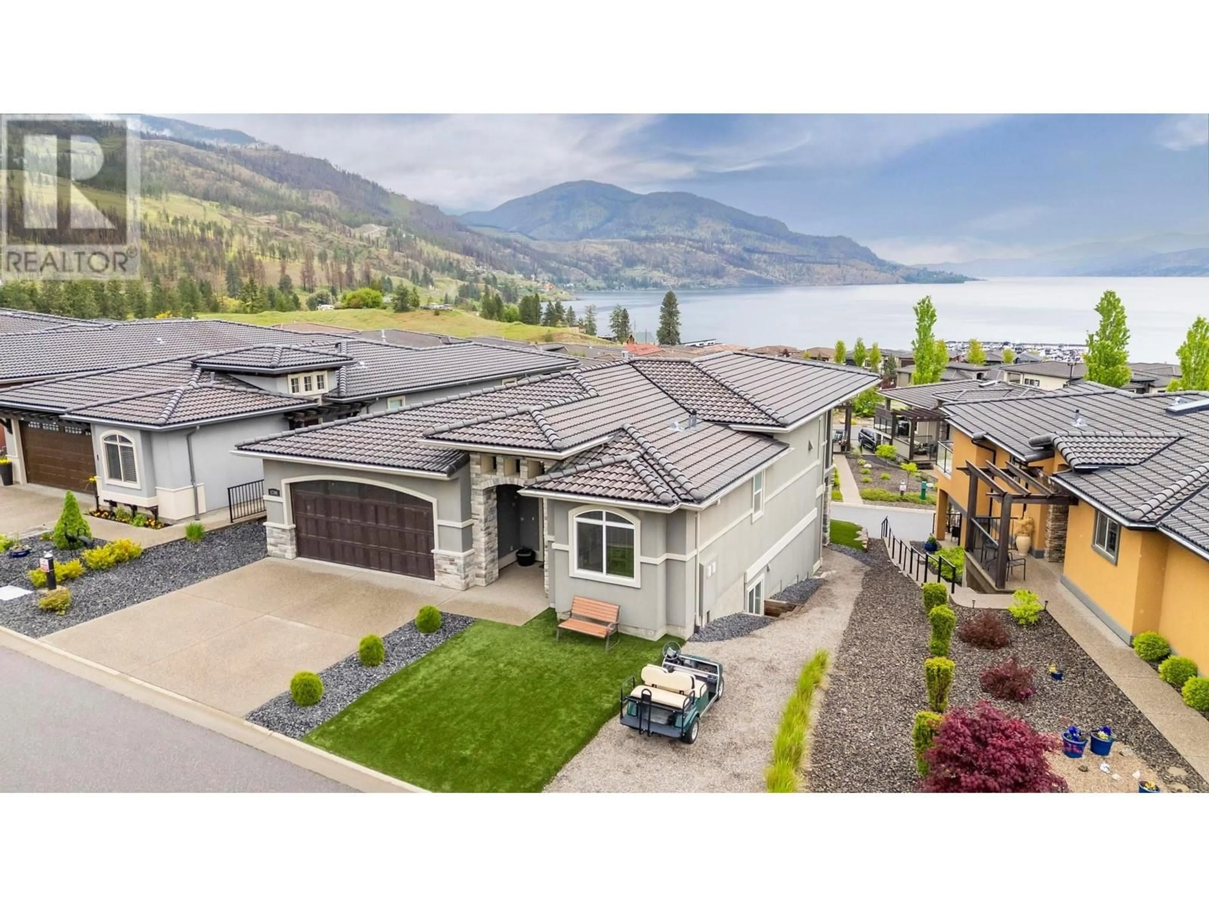 A pic from outside/outdoor area/front of a property/back of a property/a pic from drone, mountain view for 1706 LAKE VISTA ROAD, West Kelowna British Columbia V1X4E1