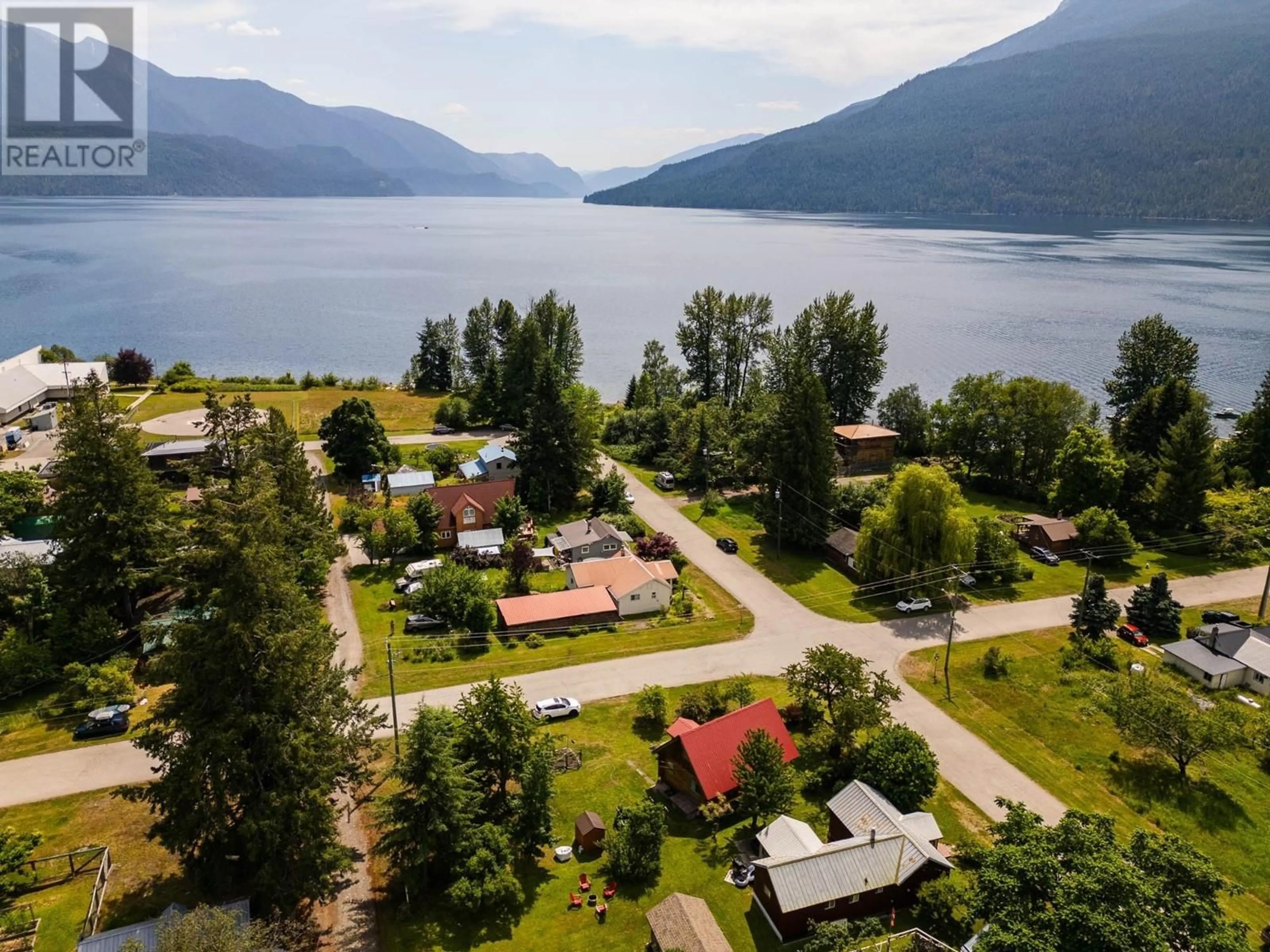 A pic from outside/outdoor area/front of a property/back of a property/a pic from drone, water/lake/river/ocean view for 112 JOSEPHINE STREET, New Denver British Columbia V0G1S0
