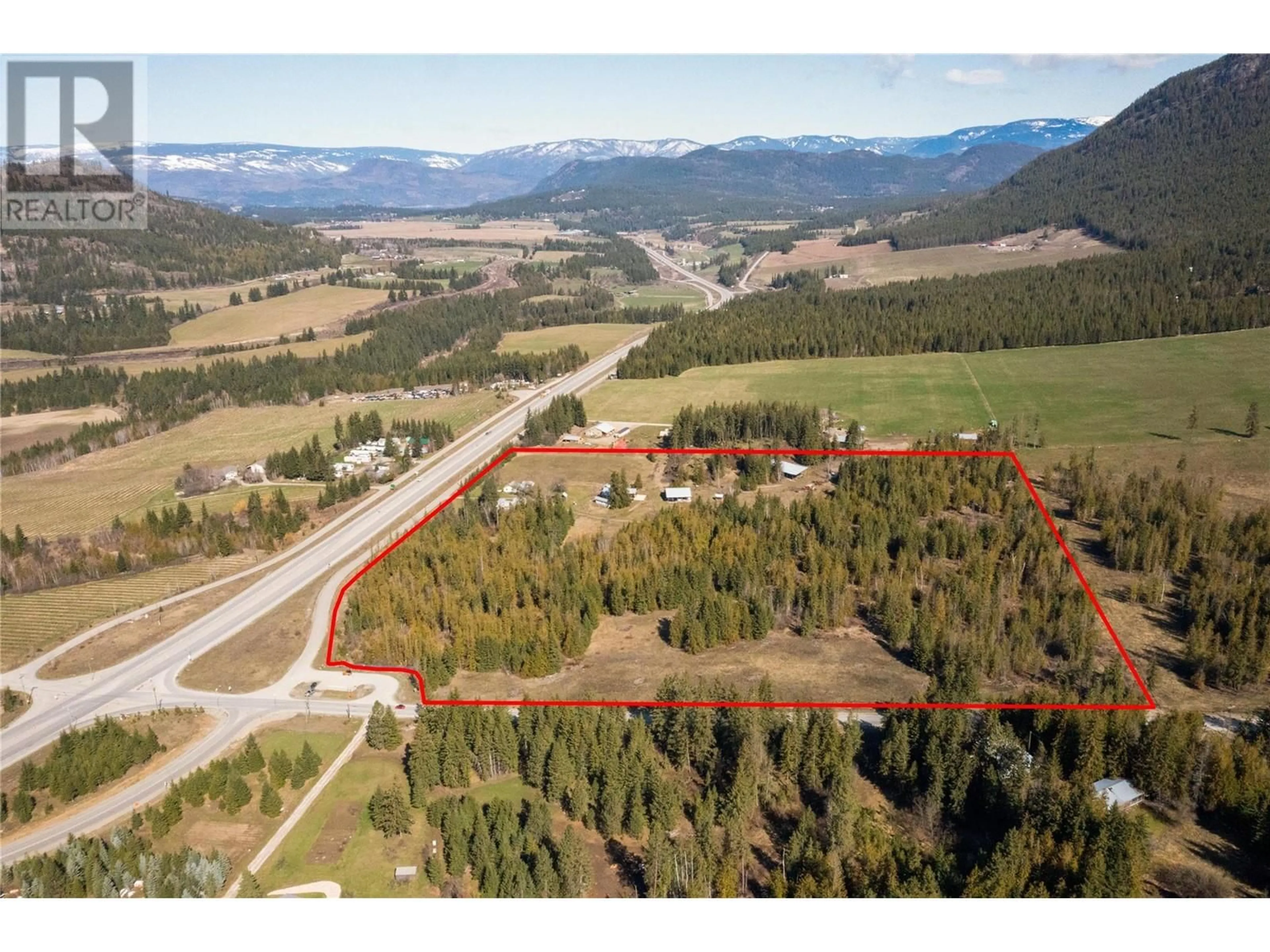 A pic from outside/outdoor area/front of a property/back of a property/a pic from drone, mountain view for 4251 MIKKELSON FRONTAGE ROAD, Tappen British Columbia V0E2X2