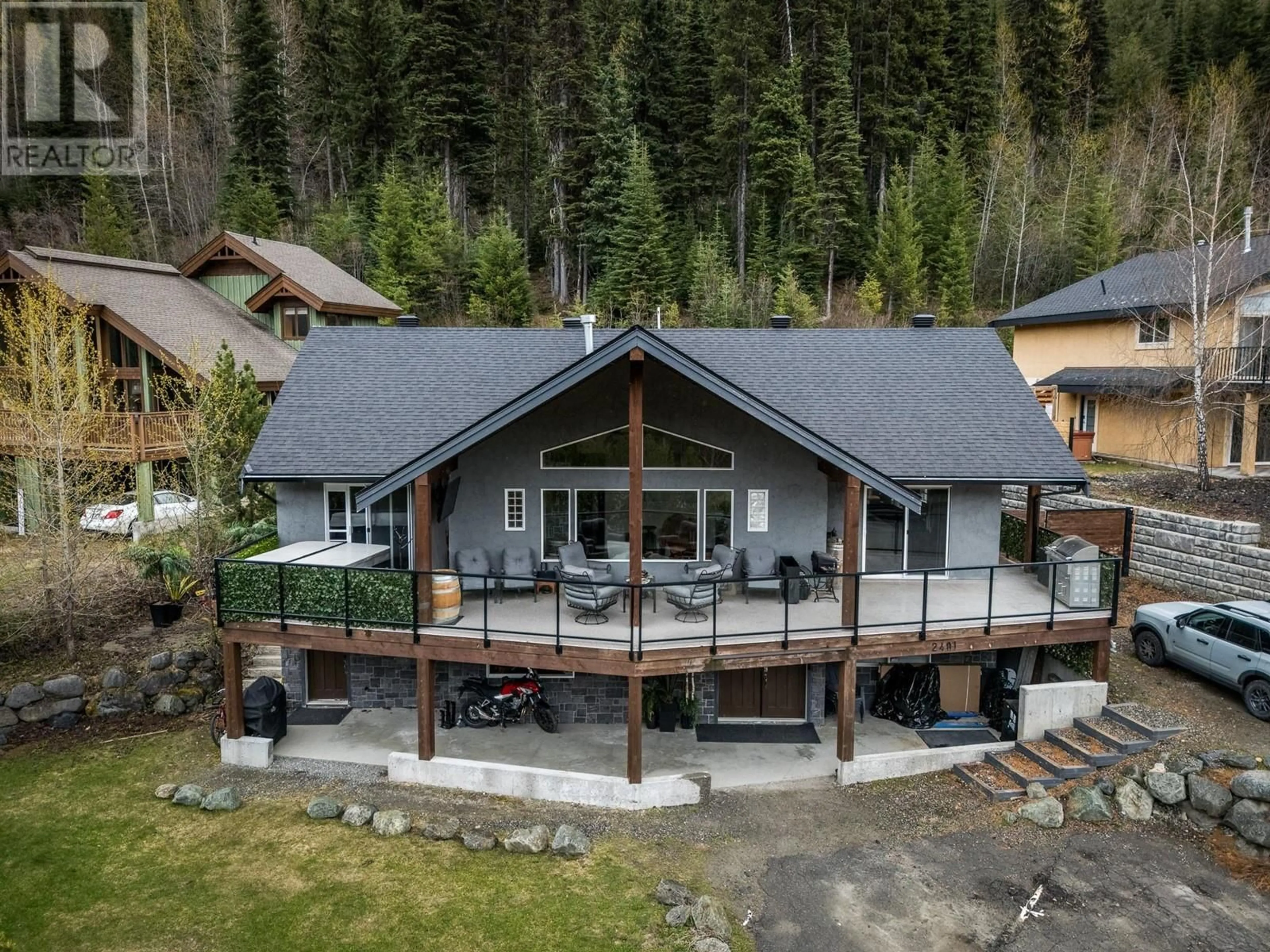 A pic from outside/outdoor area/front of a property/back of a property/a pic from drone, mountain view for 2401 FAIRWAYS DRIVE, Sun Peaks British Columbia V0E5N0