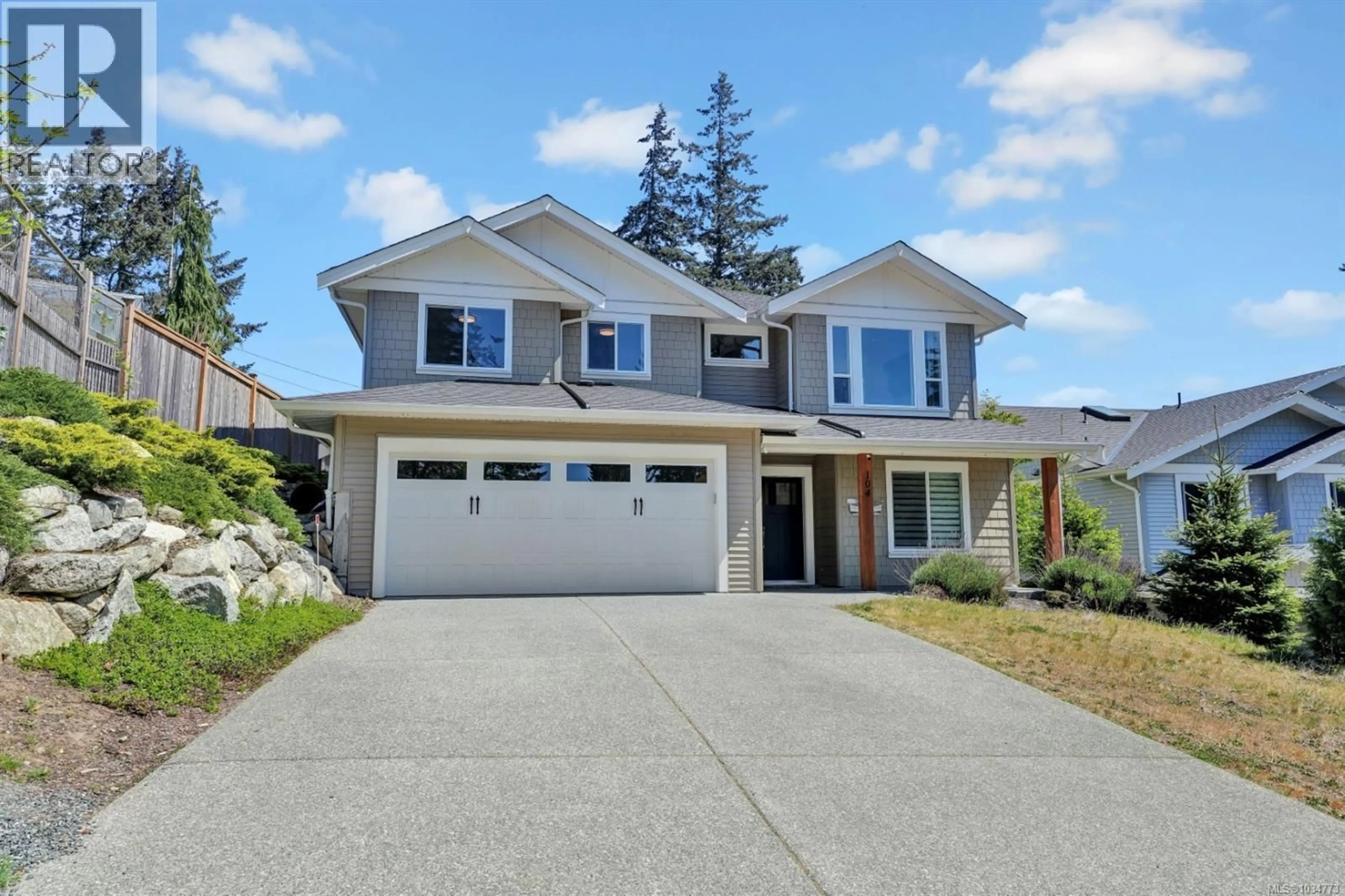 Home with vinyl exterior material, street for 104 GOLDEN OAKS CRESCENT, Nanaimo British Columbia V9T0K8