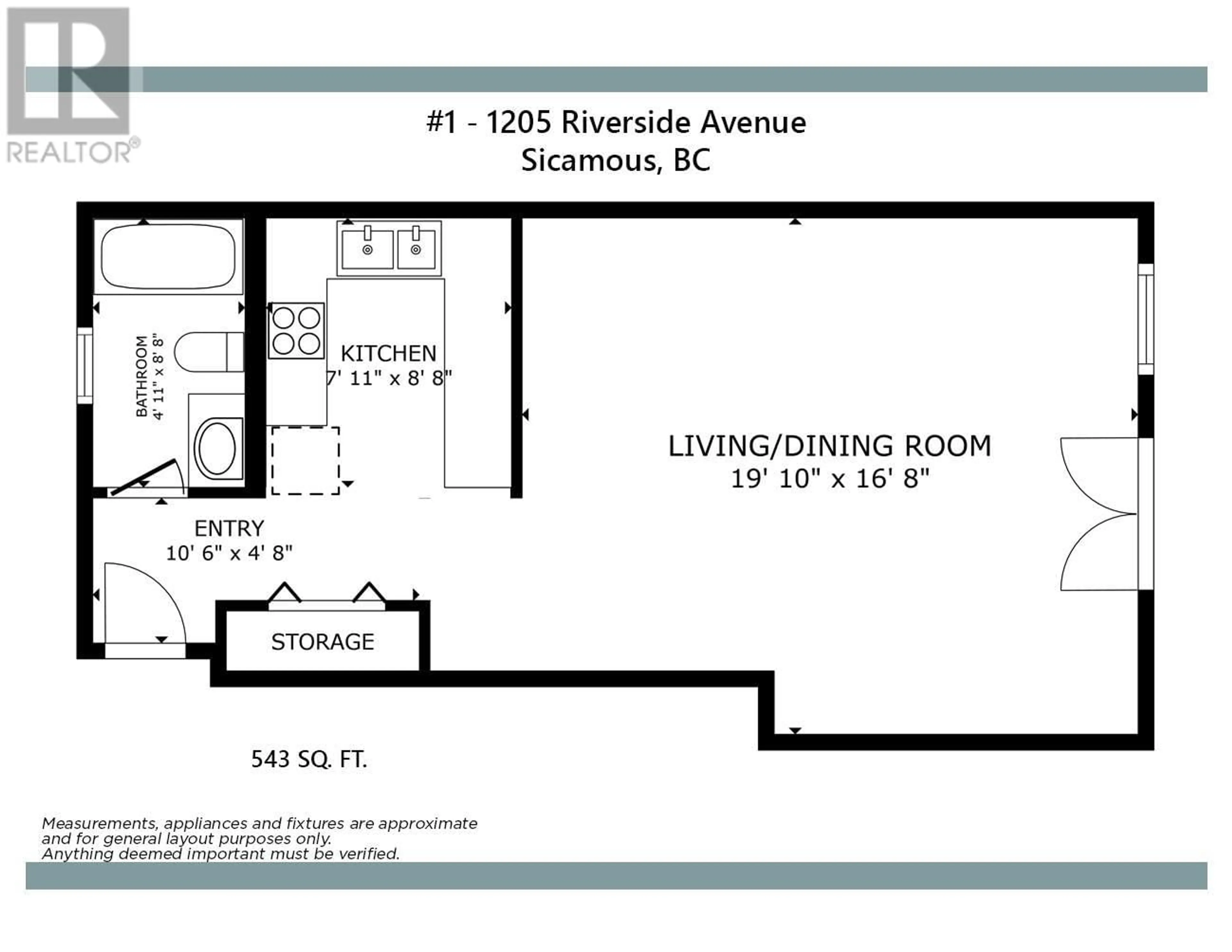 Floor plan for 1 - 1205 RIVERSIDE AVENUE, Sicamous British Columbia V0E2V1
