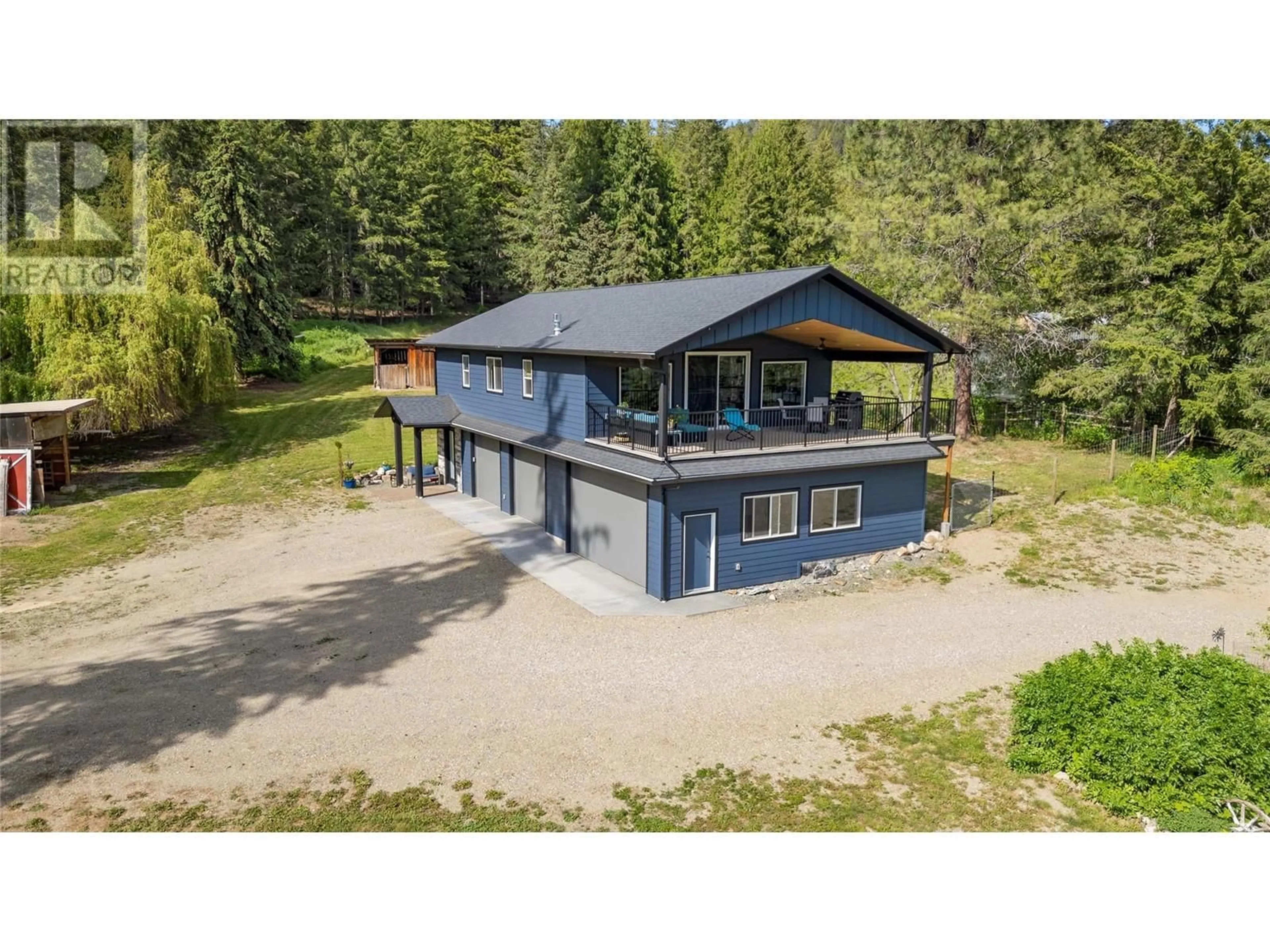 A pic from outside/outdoor area/front of a property/back of a property/a pic from drone, building for 3813 PARRI ROAD, White Lake British Columbia V0E2W1