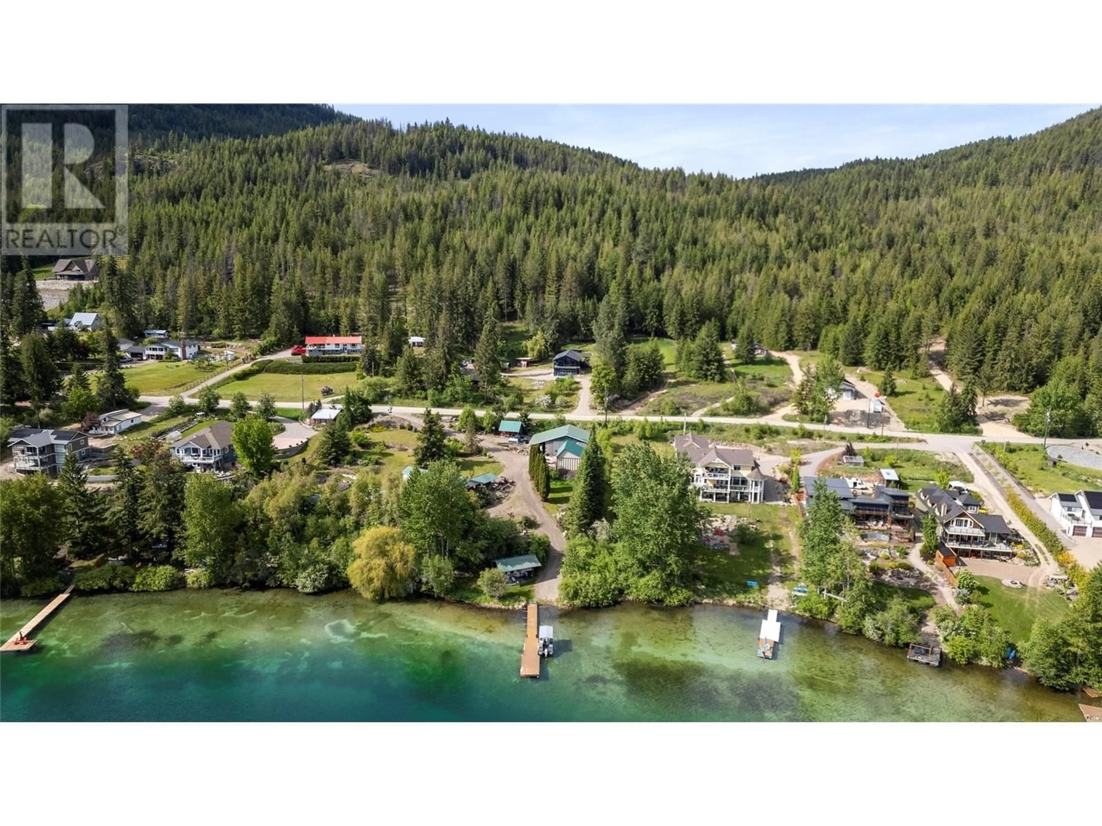 A pic from outside/outdoor area/front of a property/back of a property/a pic from drone, water/lake/river/ocean view for 3813 PARRI ROAD, White Lake British Columbia V0E2W1