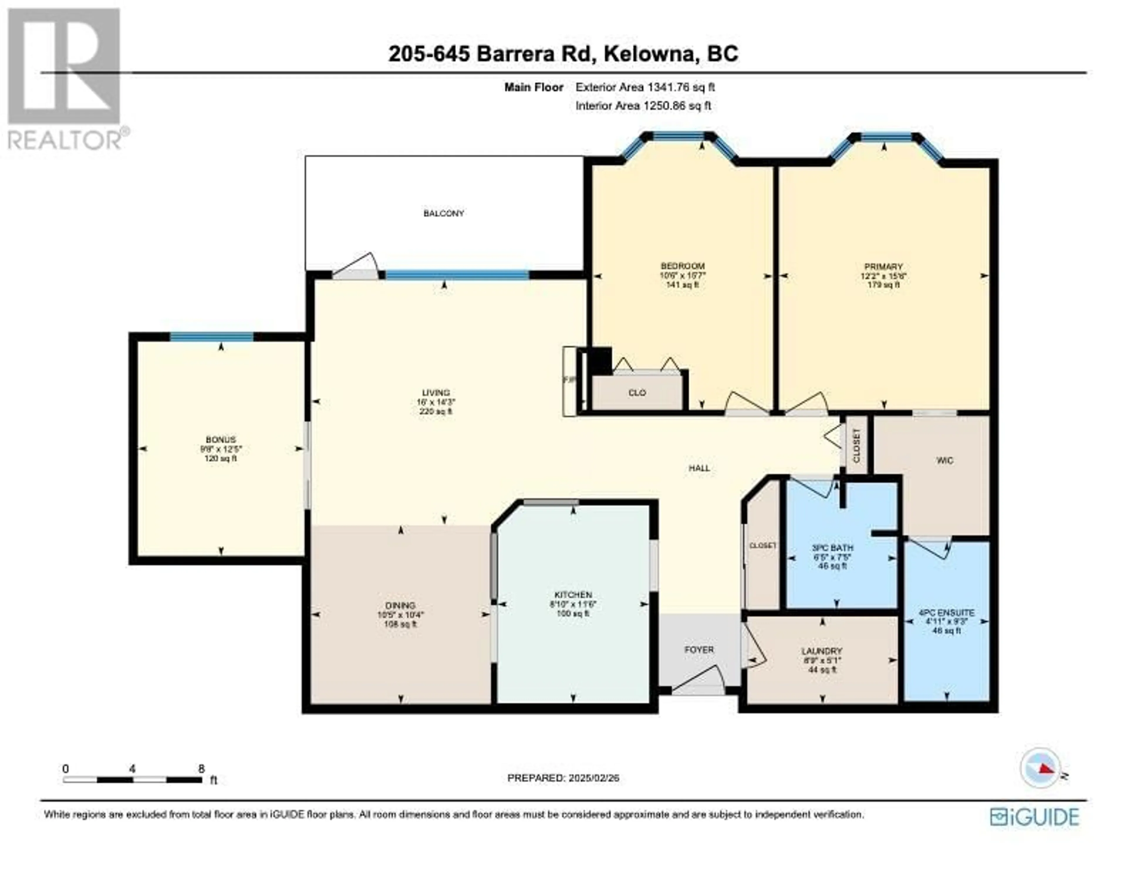 Floor plan for 205 - 645 BARRERA ROAD, Kelowna British Columbia V1W3C9