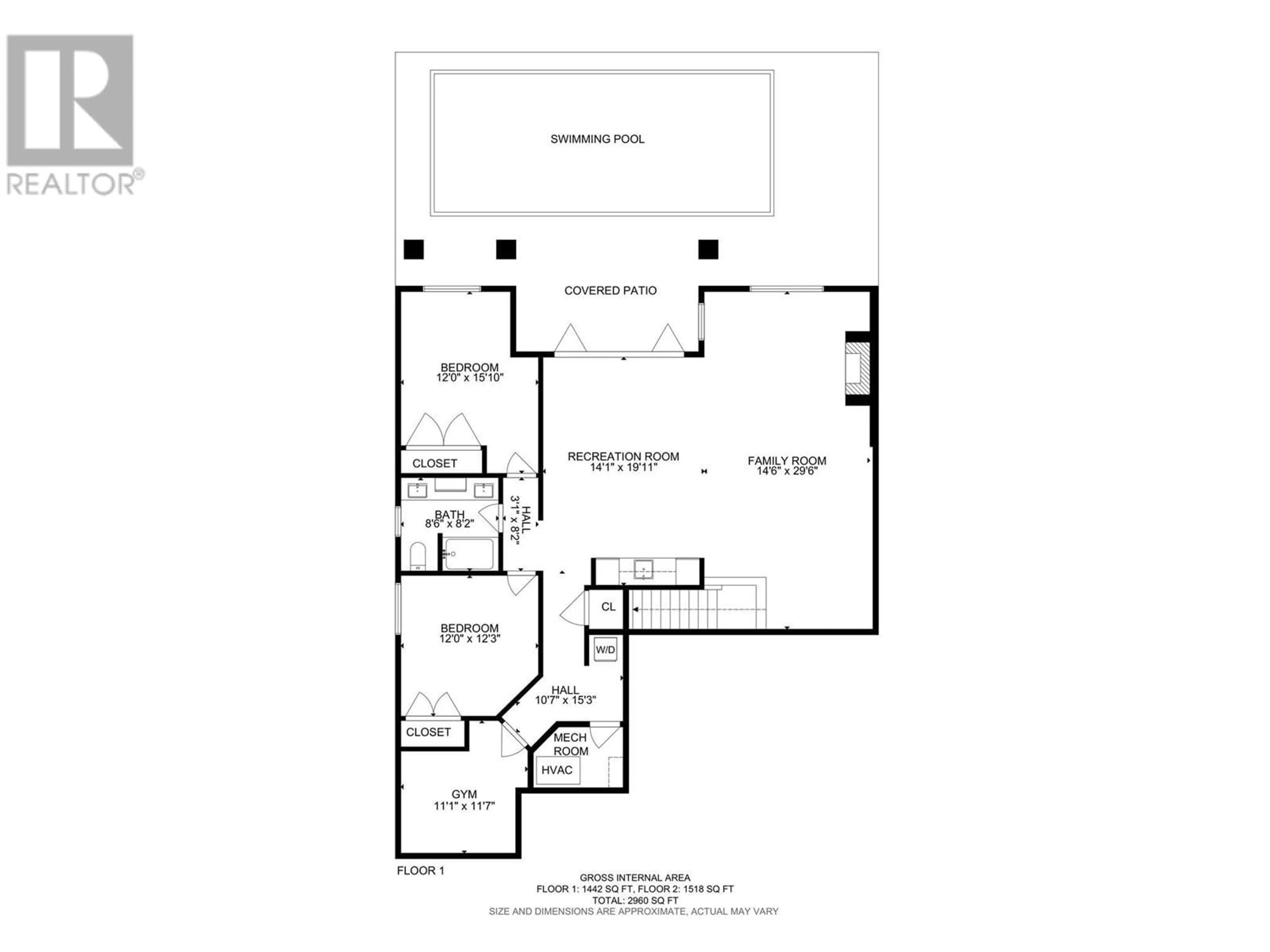 Floor plan for 1930 FOXTAIL TERRACE, Kelowna British Columbia V1P1T9
