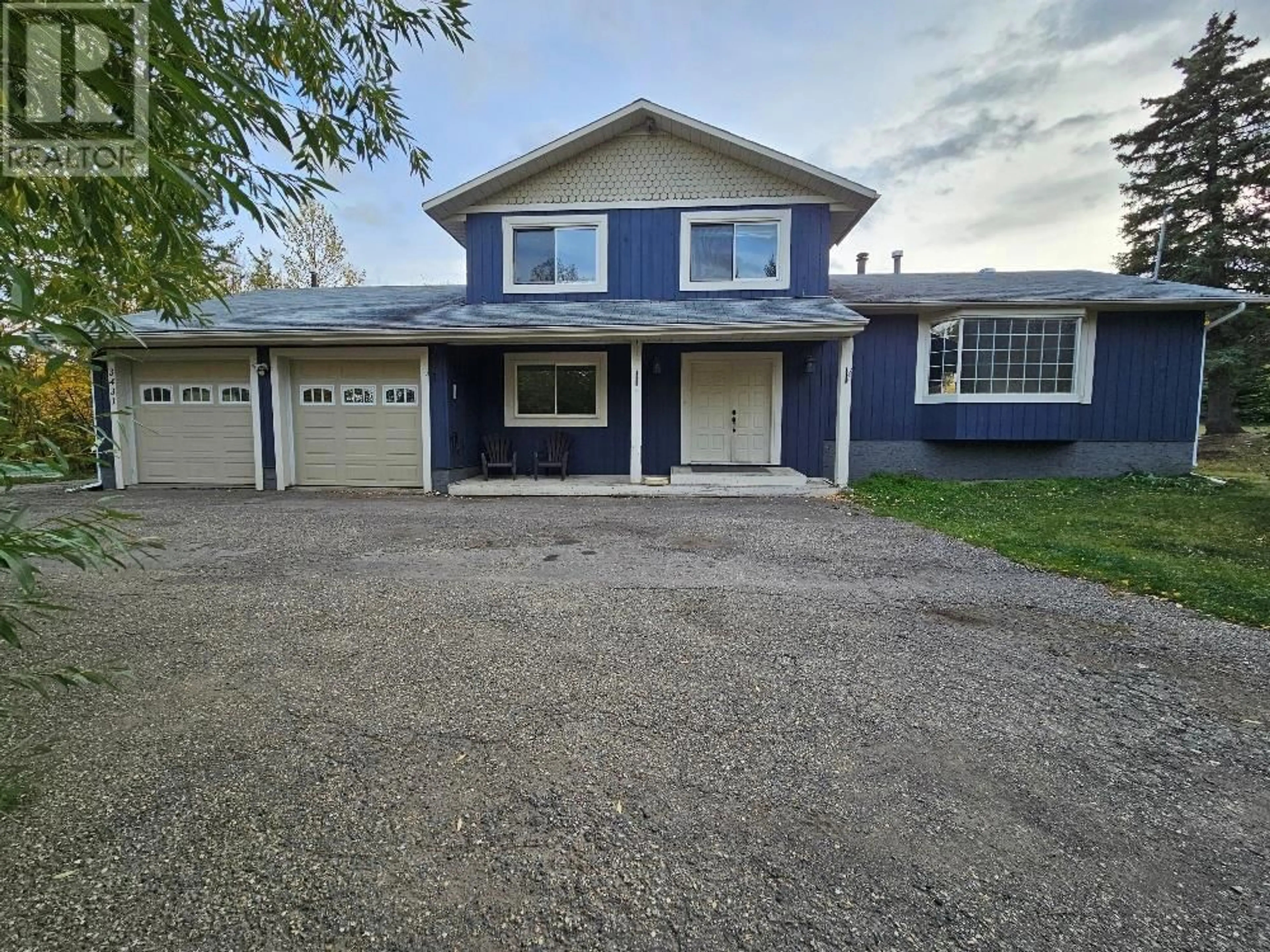 A pic from outside/outdoor area/front of a property/back of a property/a pic from drone, street for 3431 SPRUCE ROAD, Chetwynd British Columbia V0C1J0