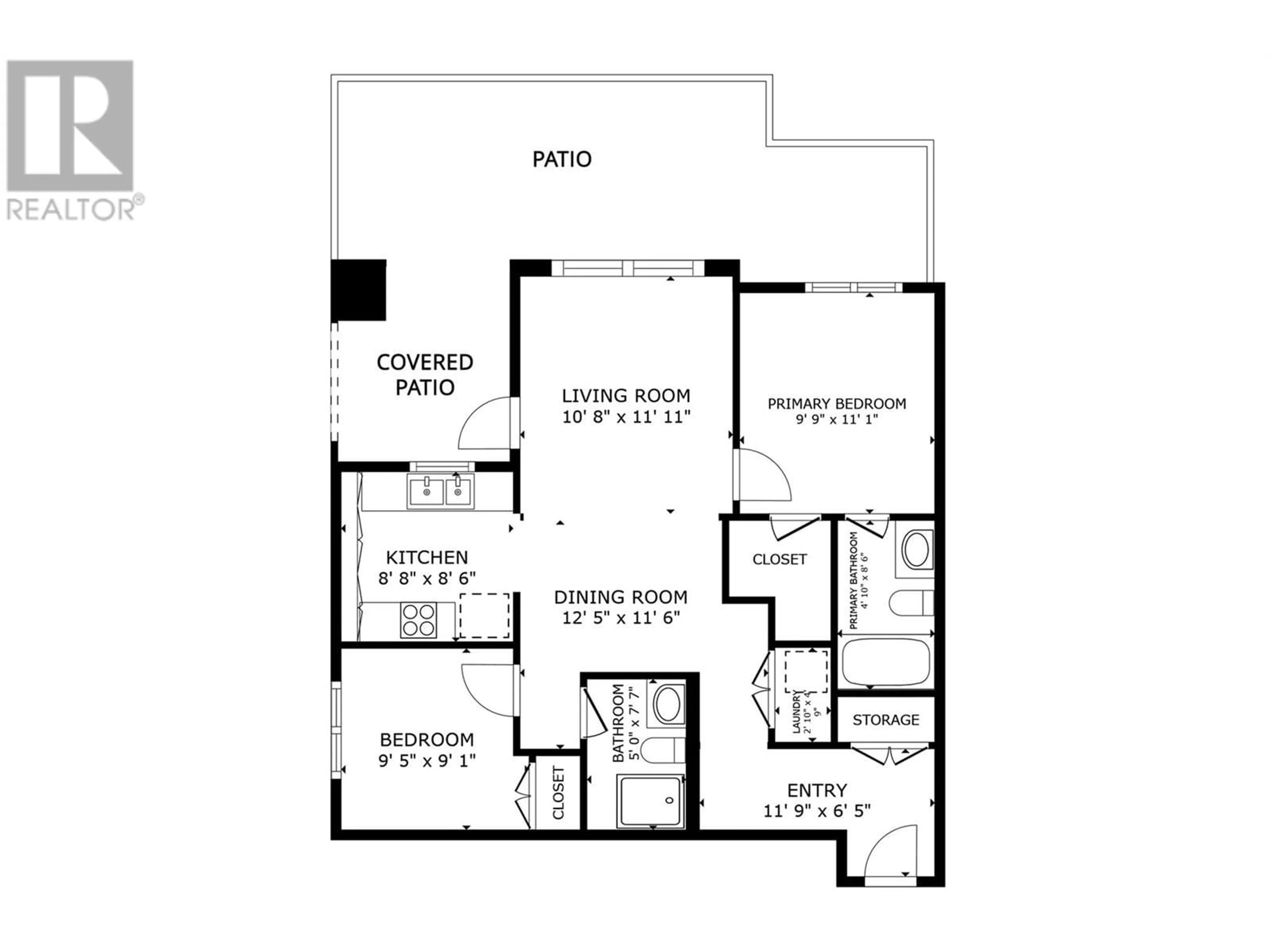 Floor plan for 110 - 1550 DICKSON AVENUE, Kelowna British Columbia V1Y9Y8