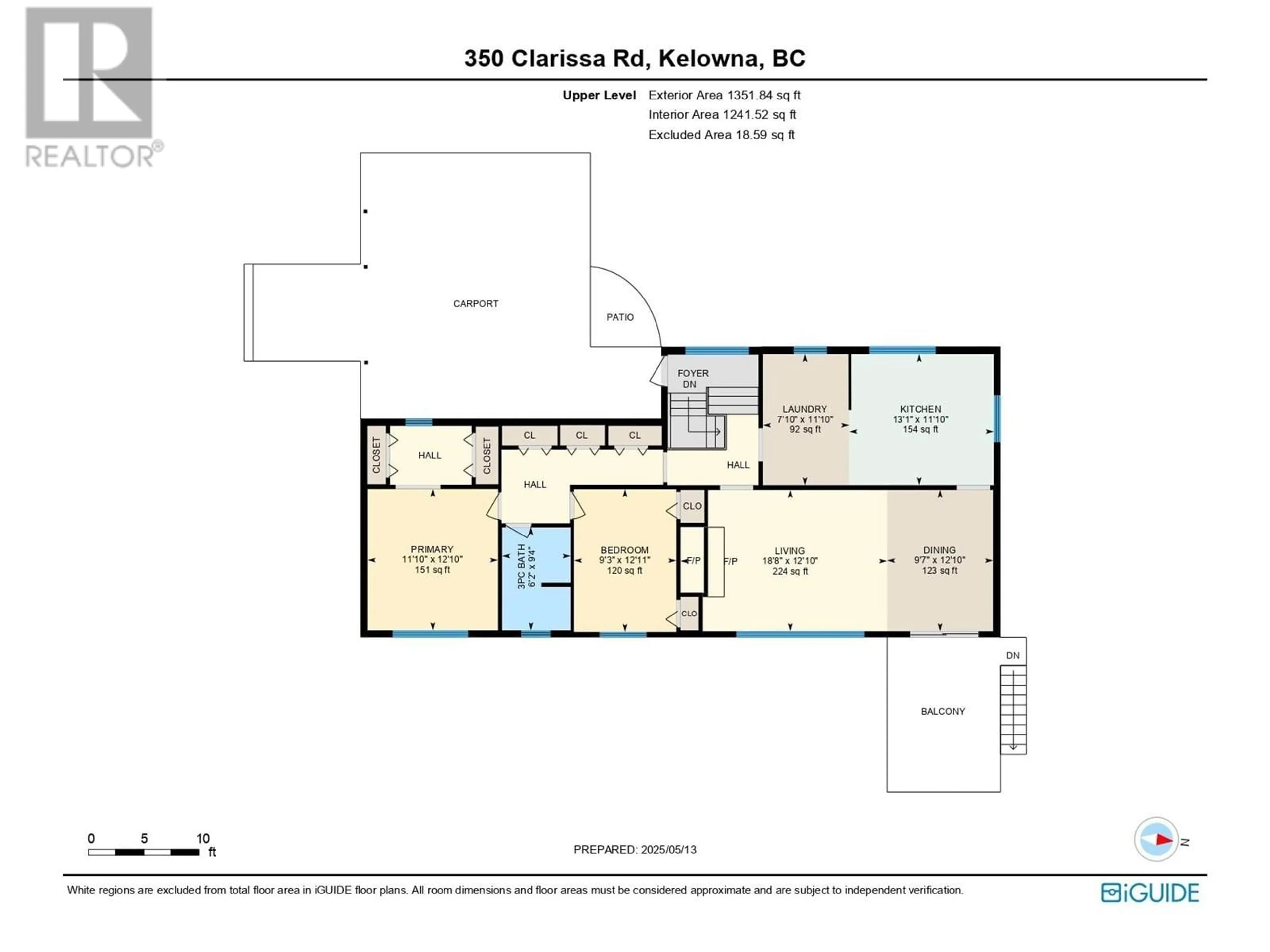Floor plan for 350 CLARISSA ROAD, Kelowna British Columbia V1X1G8