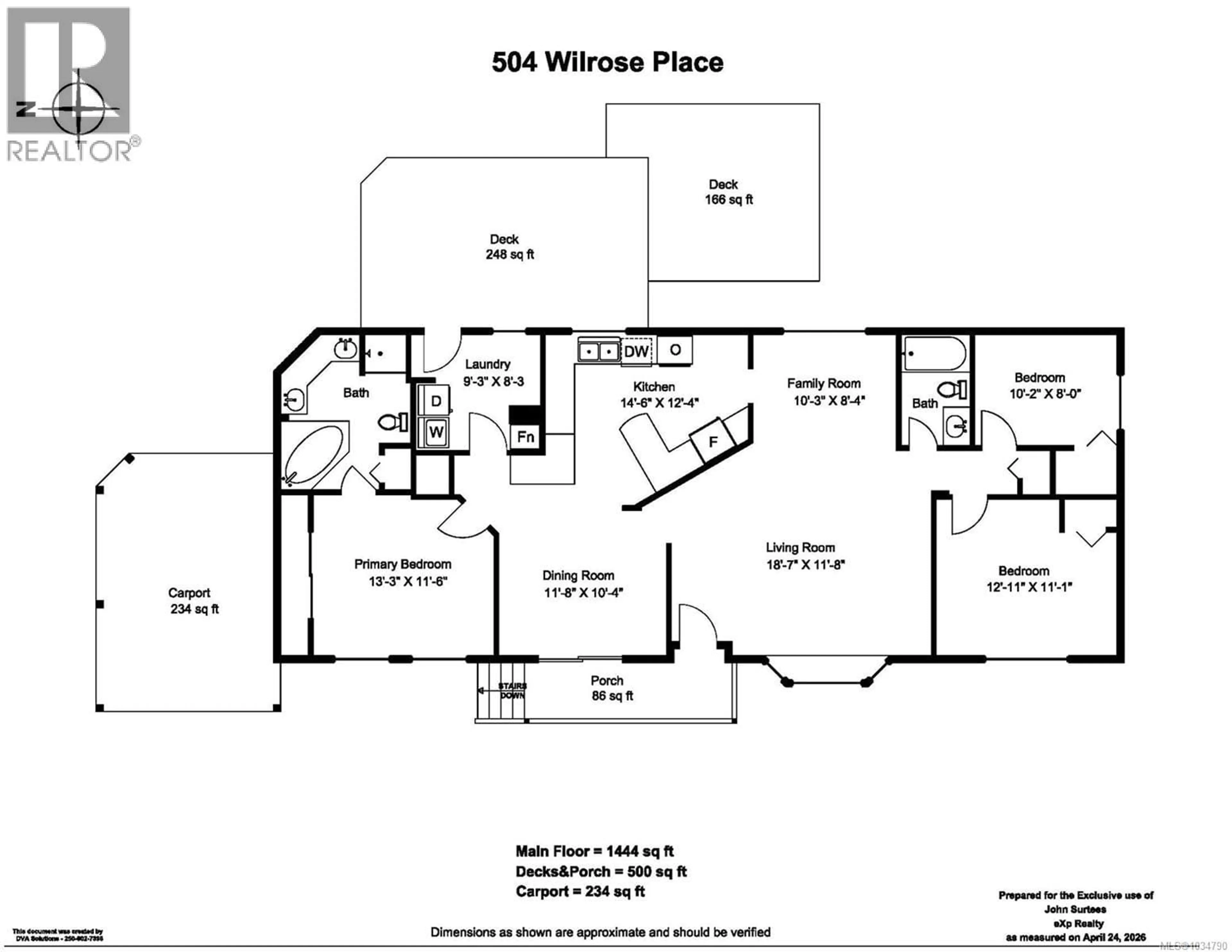 Floor plan for 504 WILROSE PLACE, Ladysmith British Columbia V9G1P3