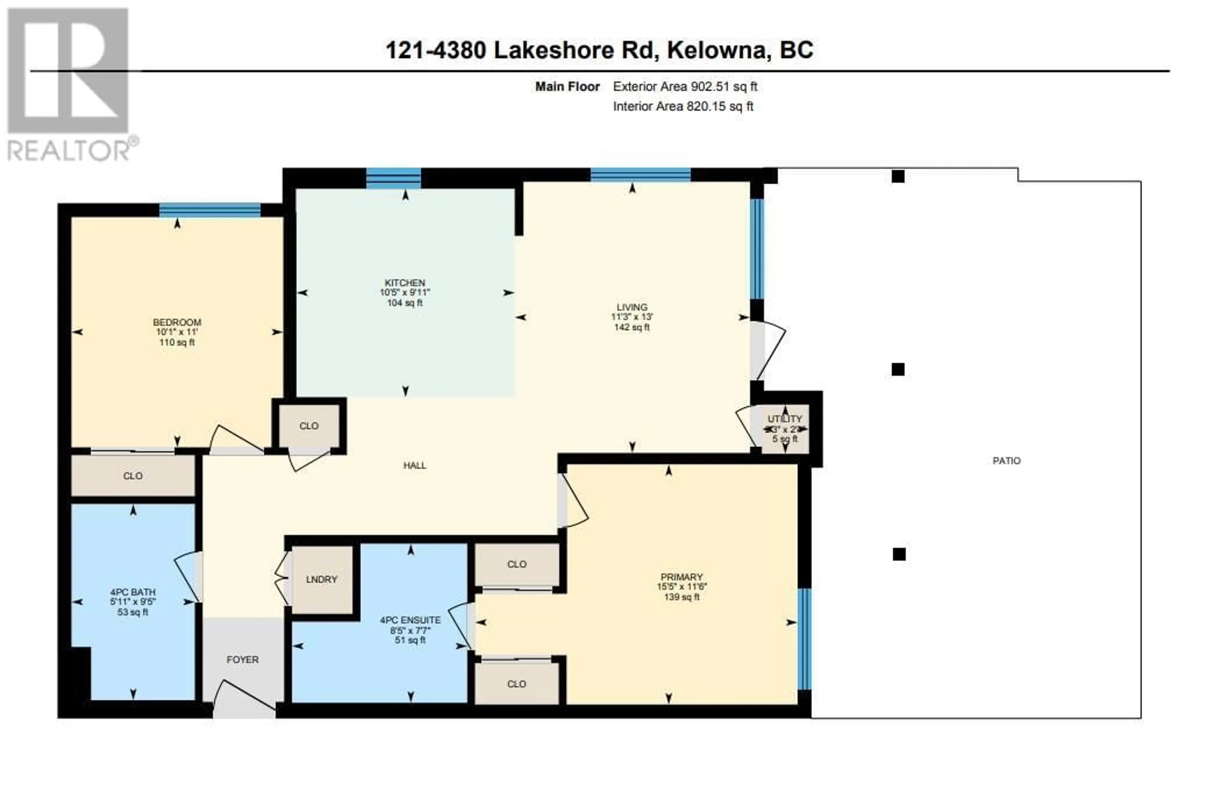 Floor plan for 121 - 4380 LAKESHORE ROAD, Kelowna British Columbia V1W5N3