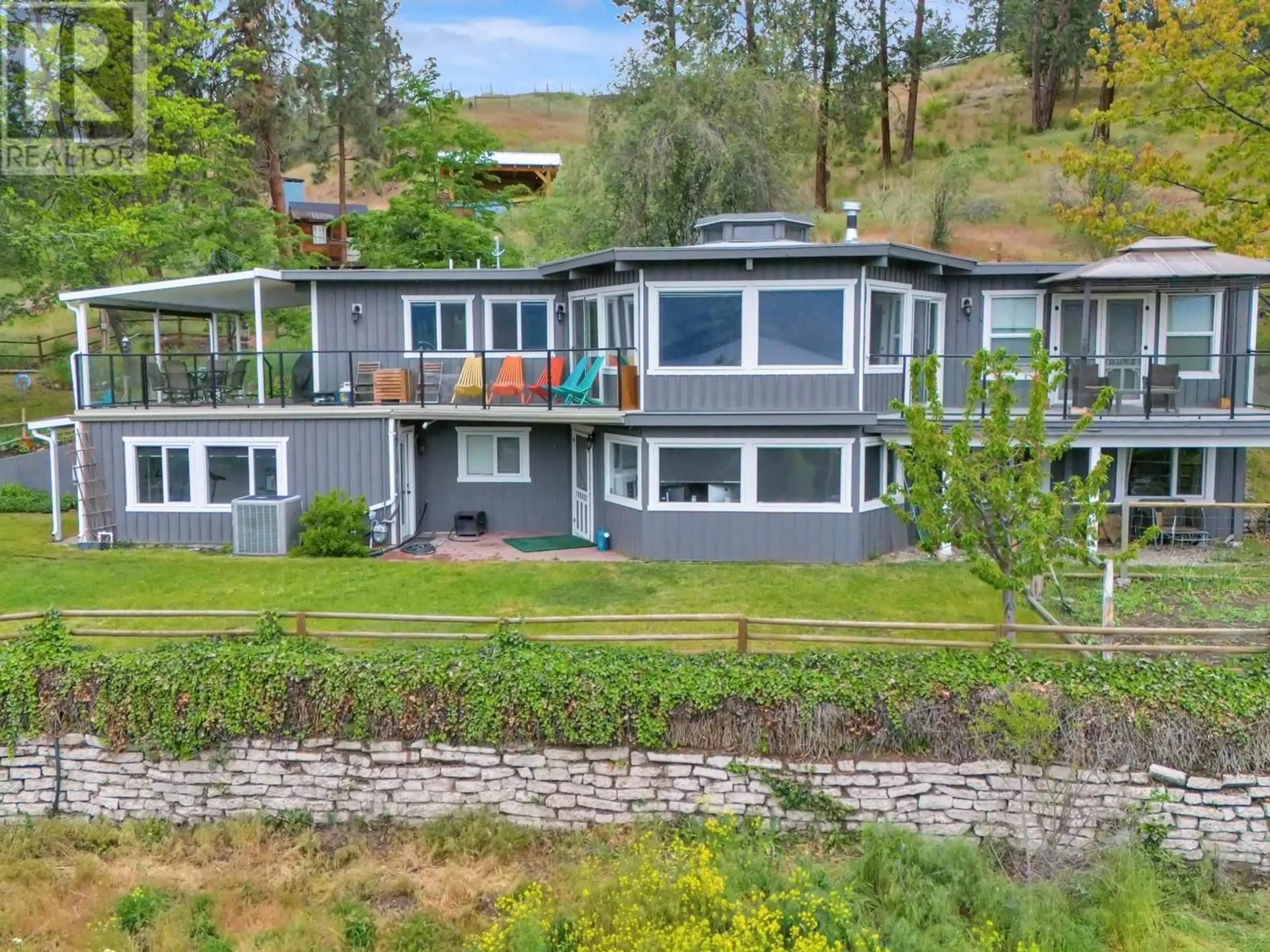 A pic from outside/outdoor area/front of a property/back of a property/a pic from drone, water/lake/river/ocean view for 2630 RUFLI ROAD, West Kelowna British Columbia V4T1R3