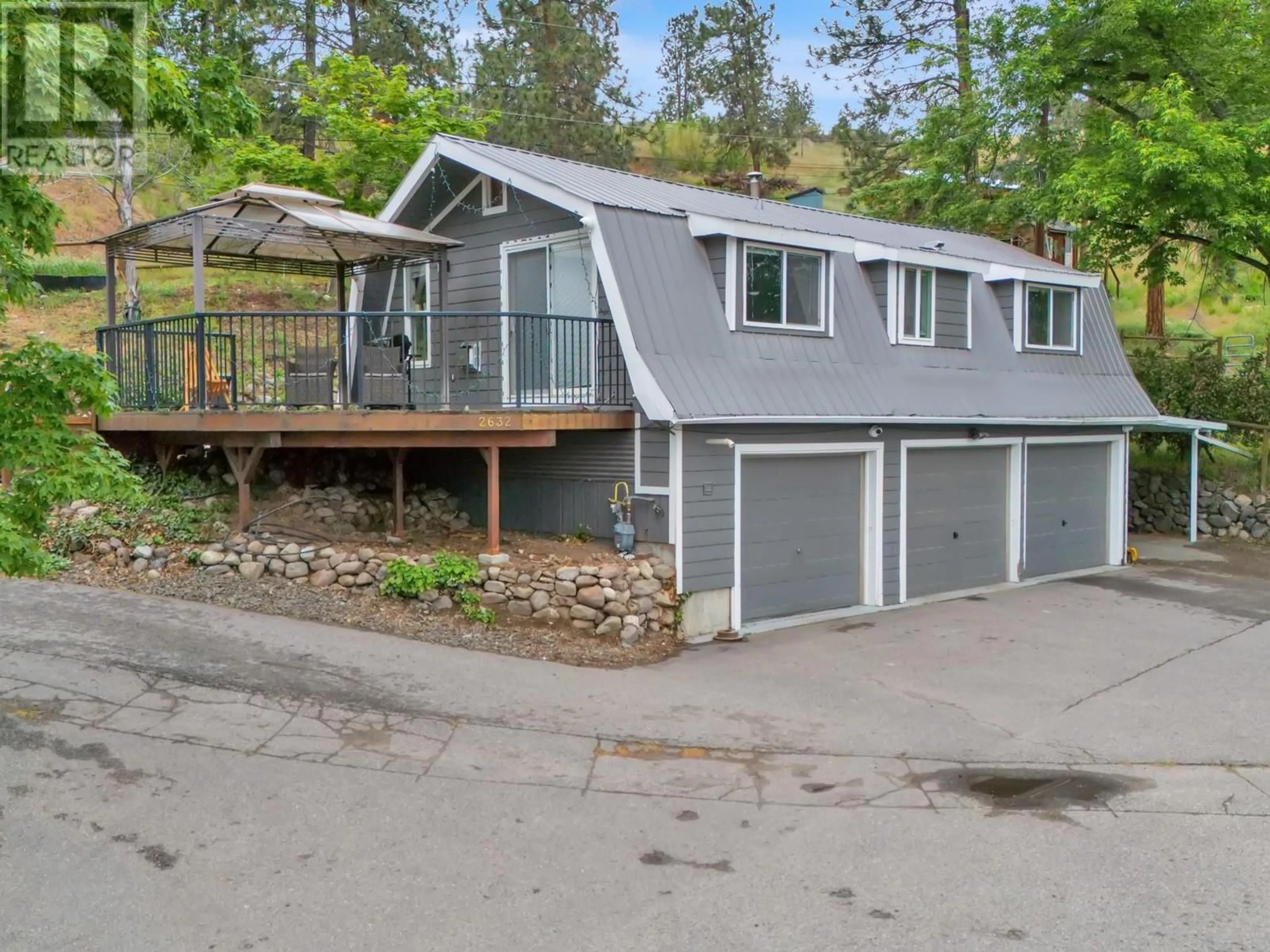 Home with vinyl exterior material, street for 2630 RUFLI ROAD, West Kelowna British Columbia V4T1R3