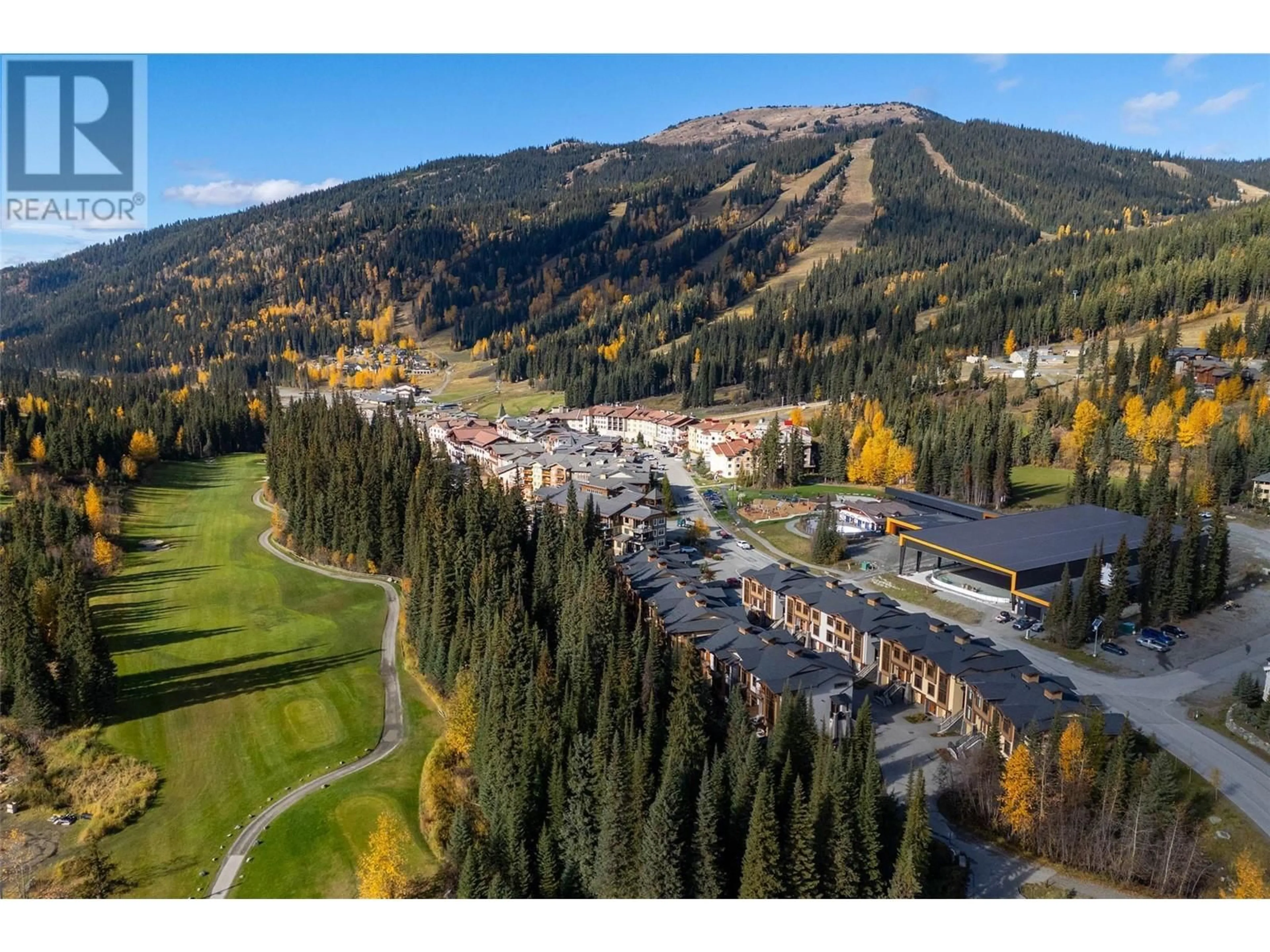 A pic from outside/outdoor area/front of a property/back of a property/a pic from drone, mountain view for 1 - 3280 VILLAGE WAY, Sun Peaks British Columbia V0E5N0