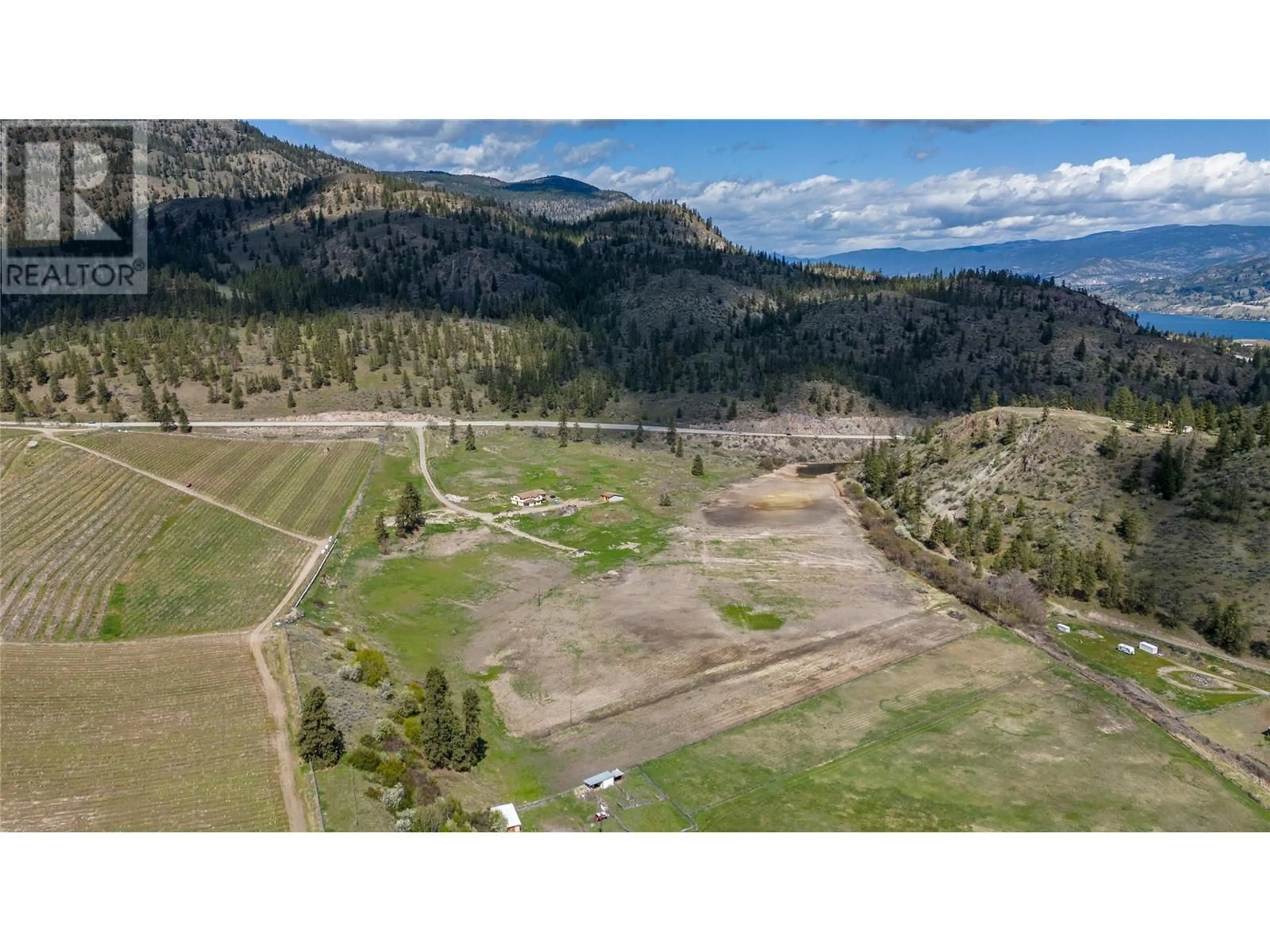 A pic from outside/outdoor area/front of a property/back of a property/a pic from drone, mountain view for 101 HWY 3A HIGHWAY, Kaleden British Columbia V0H1K0