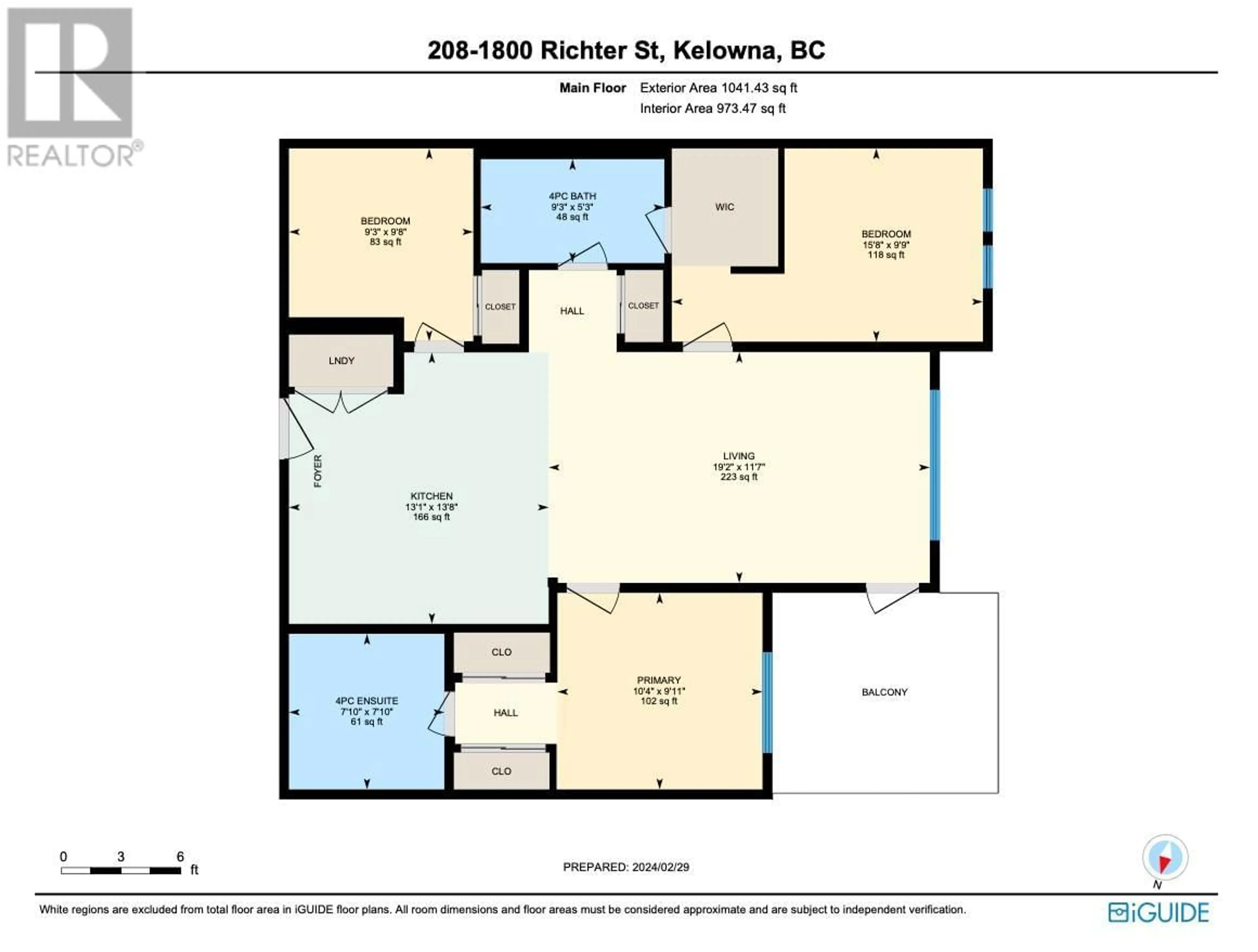 Floor plan for 208 - 1800 RICHTER STREET, Kelowna British Columbia V1Y0G9