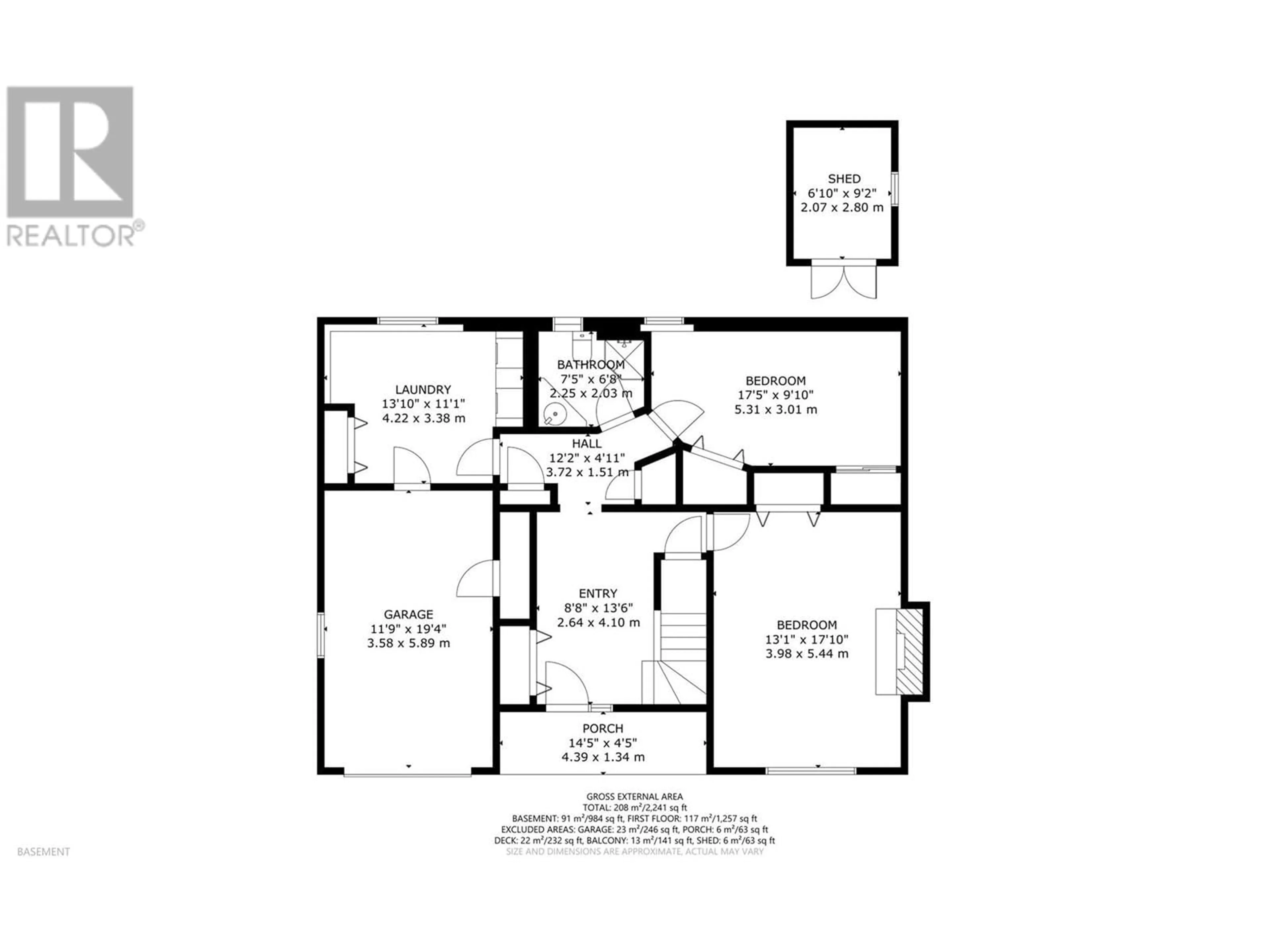Floor plan for 3911 15 STREET, Vernon British Columbia V1T7S4