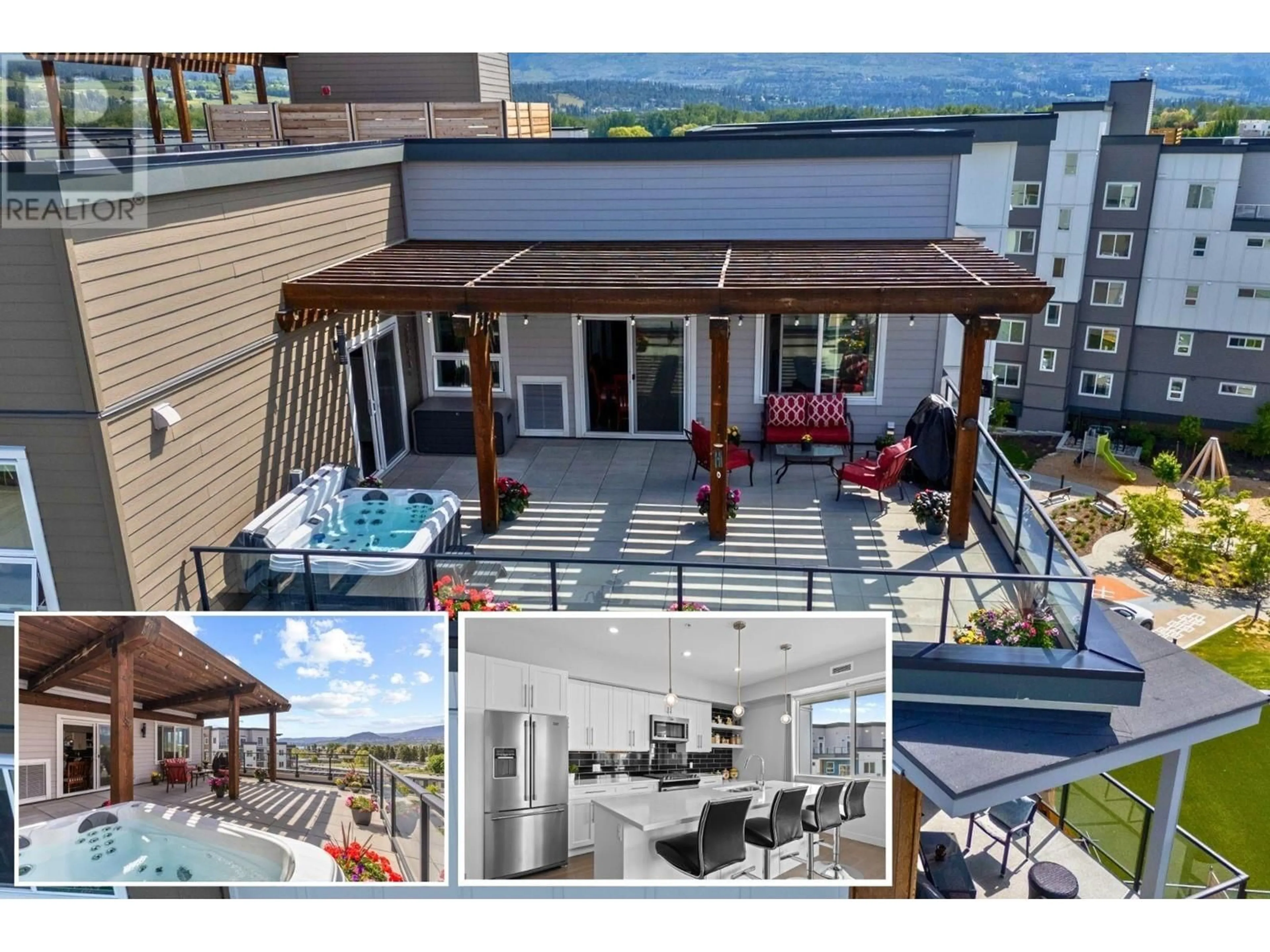A pic from outside/outdoor area/front of a property/back of a property/a pic from drone, water/lake/river/ocean view for 604 - 3630 MISSION SPRINGS DRIVE, Kelowna British Columbia V1W0B2