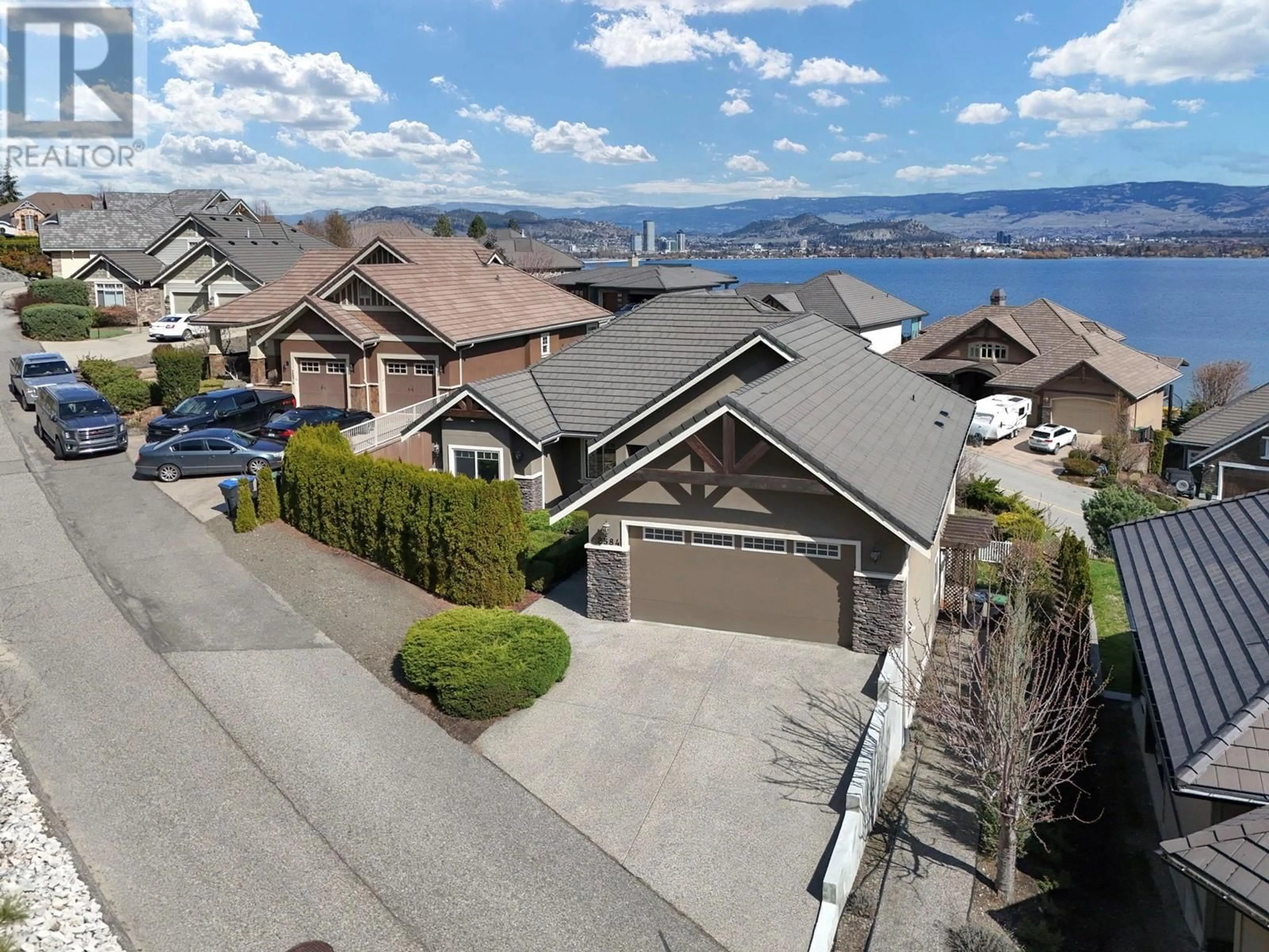 A pic from outside/outdoor area/front of a property/back of a property/a pic from drone, water/lake/river/ocean view for 2584 LUCINDE ROAD, West Kelowna British Columbia V1Z4B1