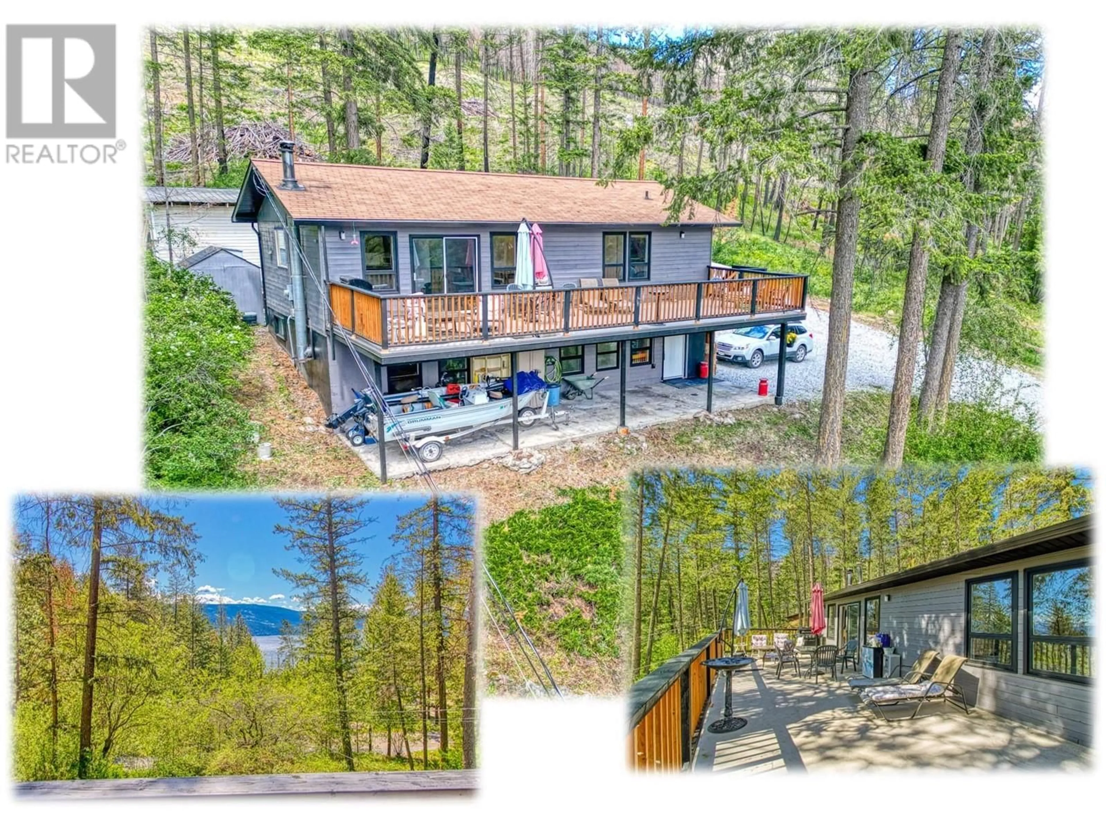 A pic from outside/outdoor area/front of a property/back of a property/a pic from drone, water/lake/river/ocean view for 9580 HOUGHTON ROAD, Vernon British Columbia V1H2C9