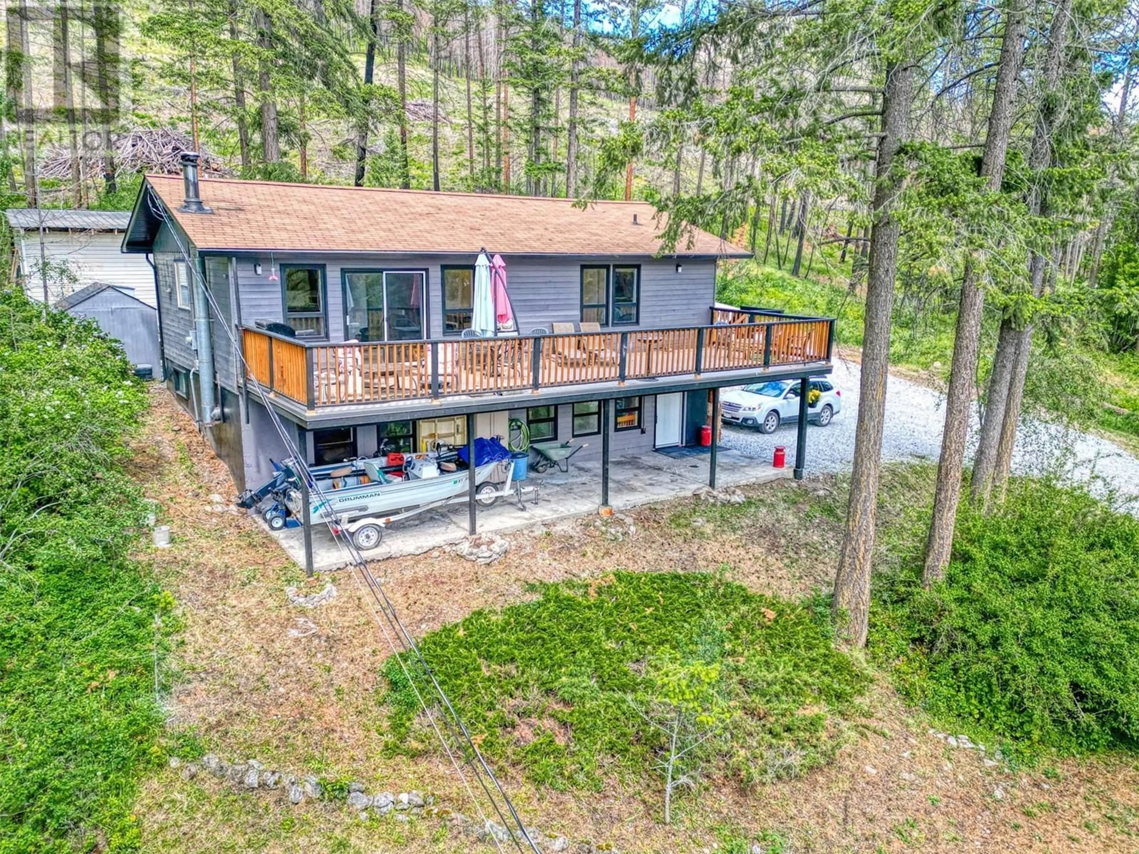 A pic from outside/outdoor area/front of a property/back of a property/a pic from drone, water/lake/river/ocean view for 9580 HOUGHTON ROAD, Vernon British Columbia V1H2C9