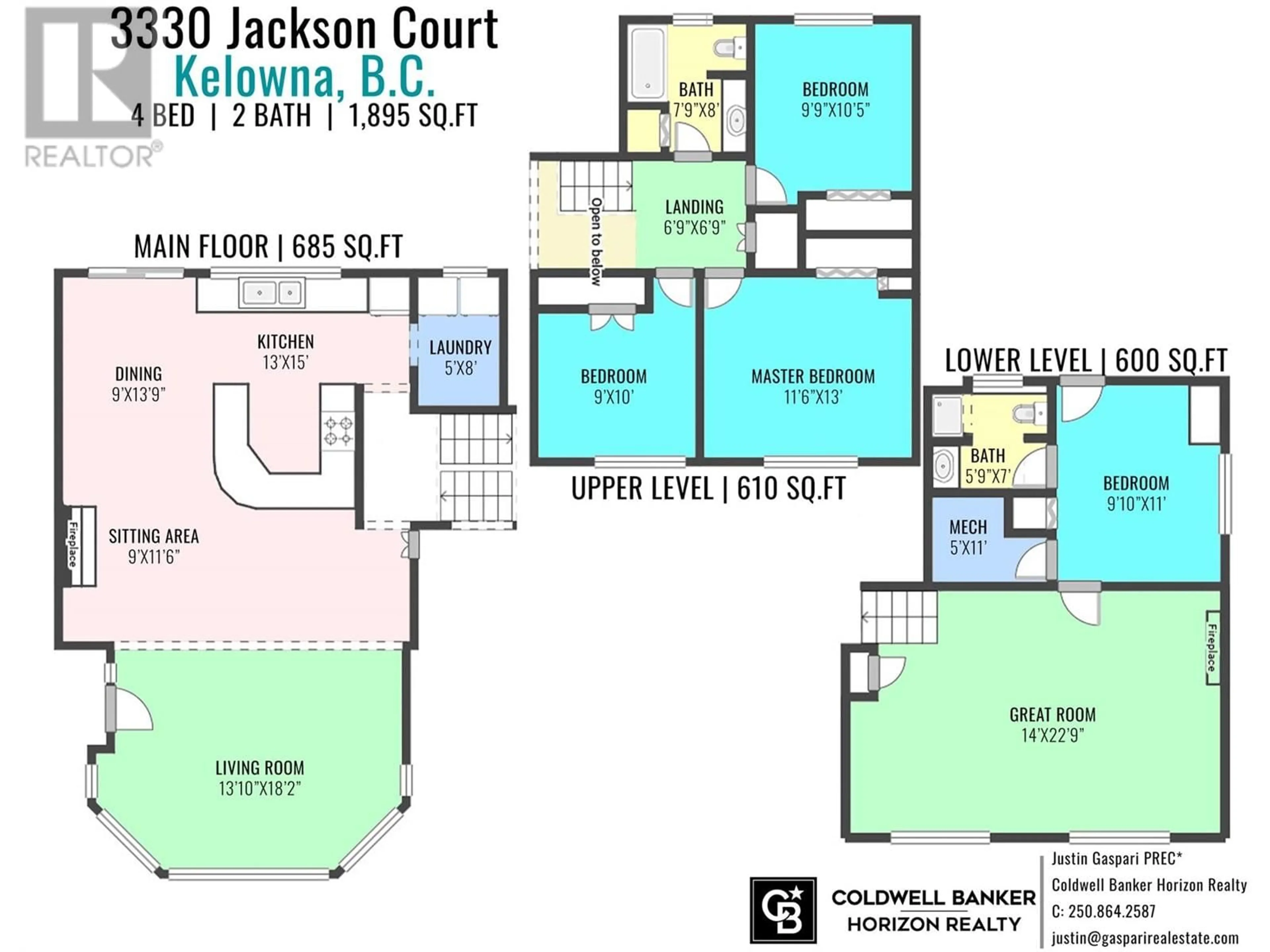 Floor plan for 3330 JACKSON COURT, Kelowna British Columbia V1W2T6