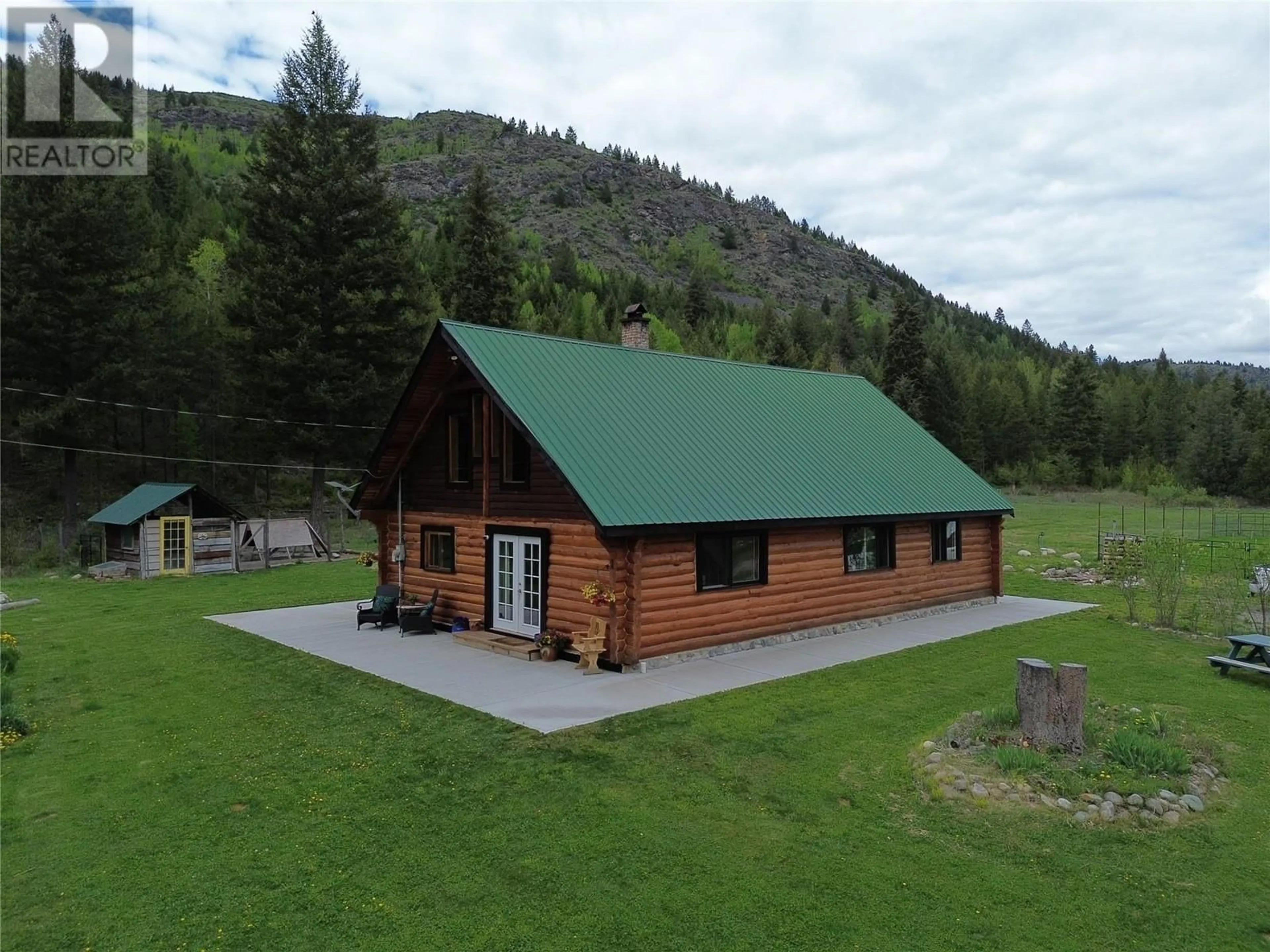A pic from outside/outdoor area/front of a property/back of a property/a pic from drone, mountain view for 1115 BOMBINI ROAD, Greenwood British Columbia V0H1J0